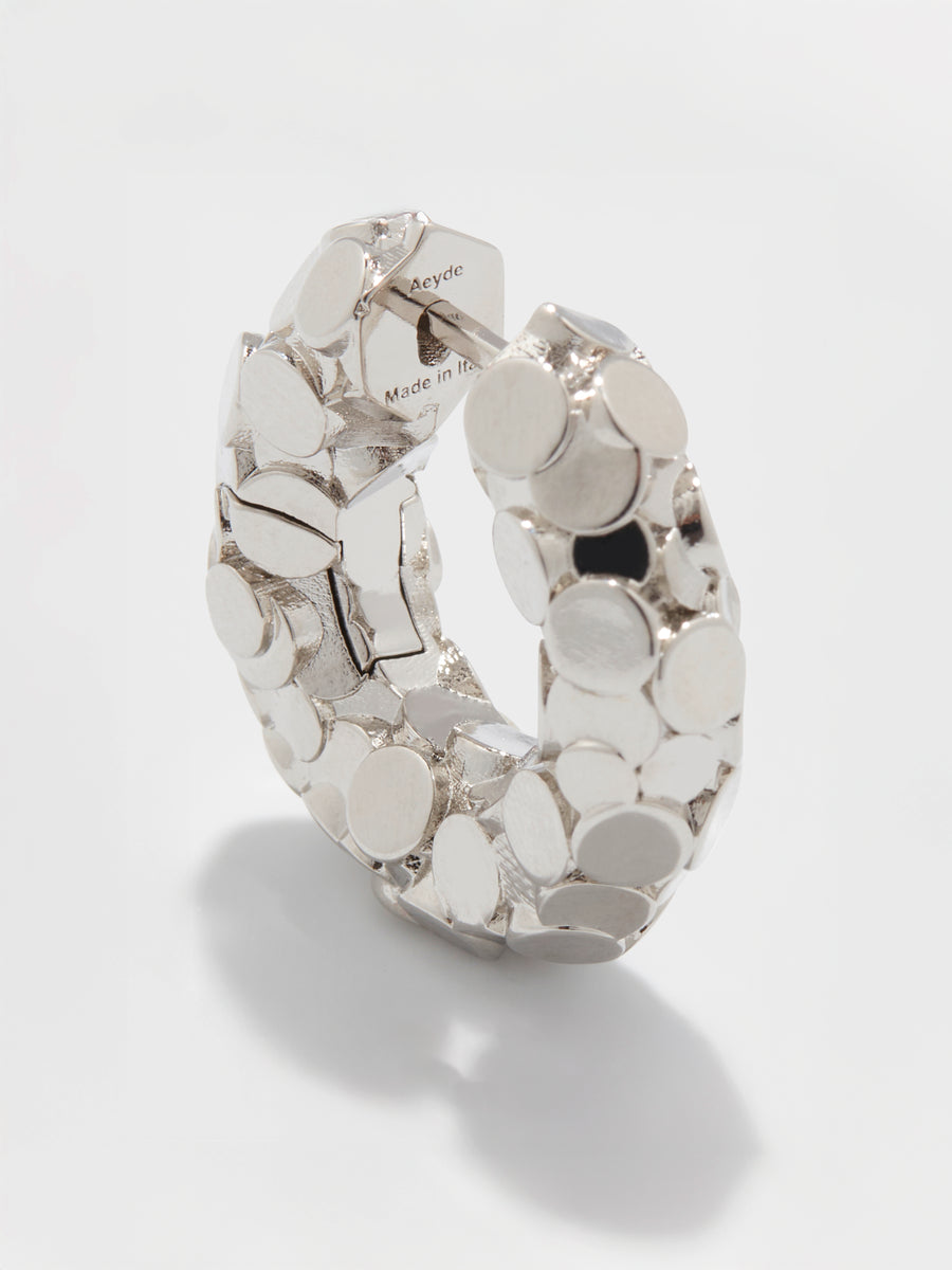 Cooper Medium Palladium-Plated Hoop Earrings