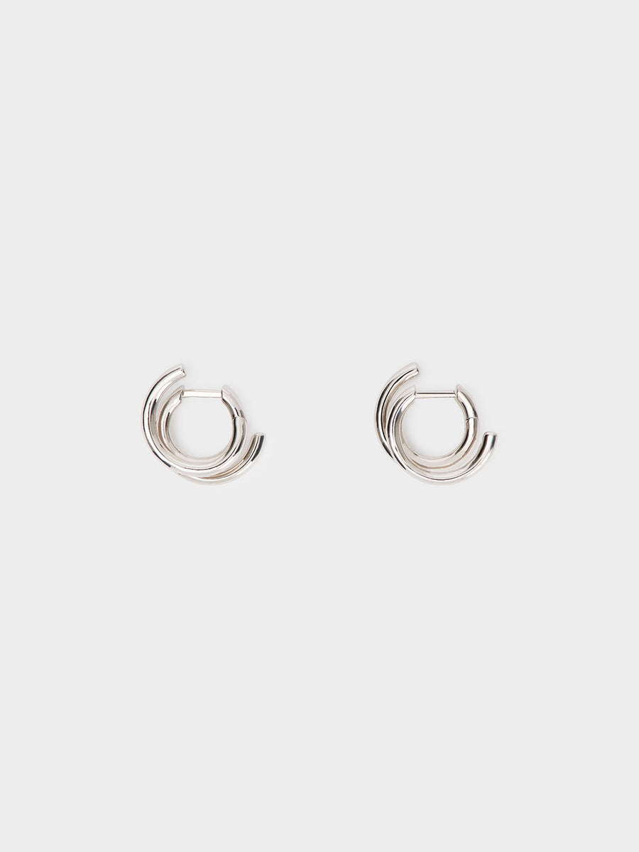 Dean Silver Palladium-Plated Hoop Earrings
