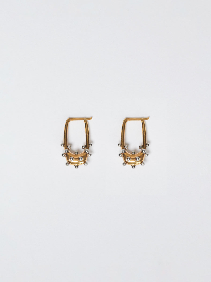 Elijah 18kt Gold and Palladium-Plated Hoop Earrings