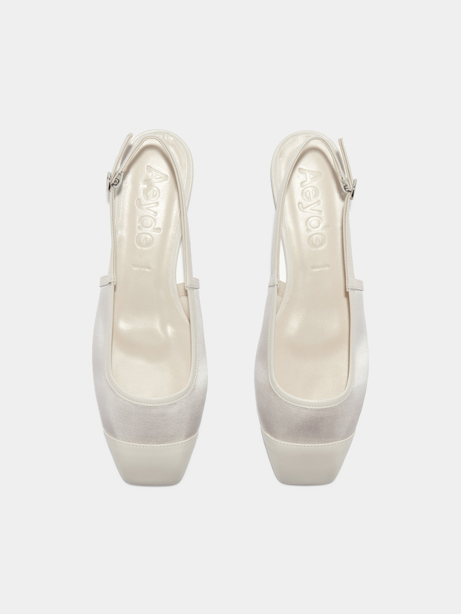 Geraldine Satin Toe-Cap Slingback