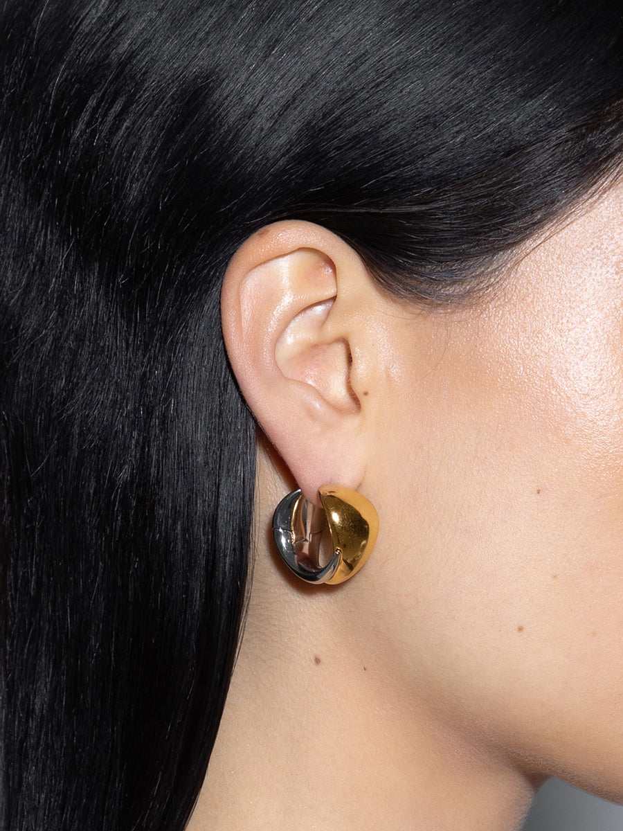 Junior Medium 18kt Gold and Palladium-Plated Earrings