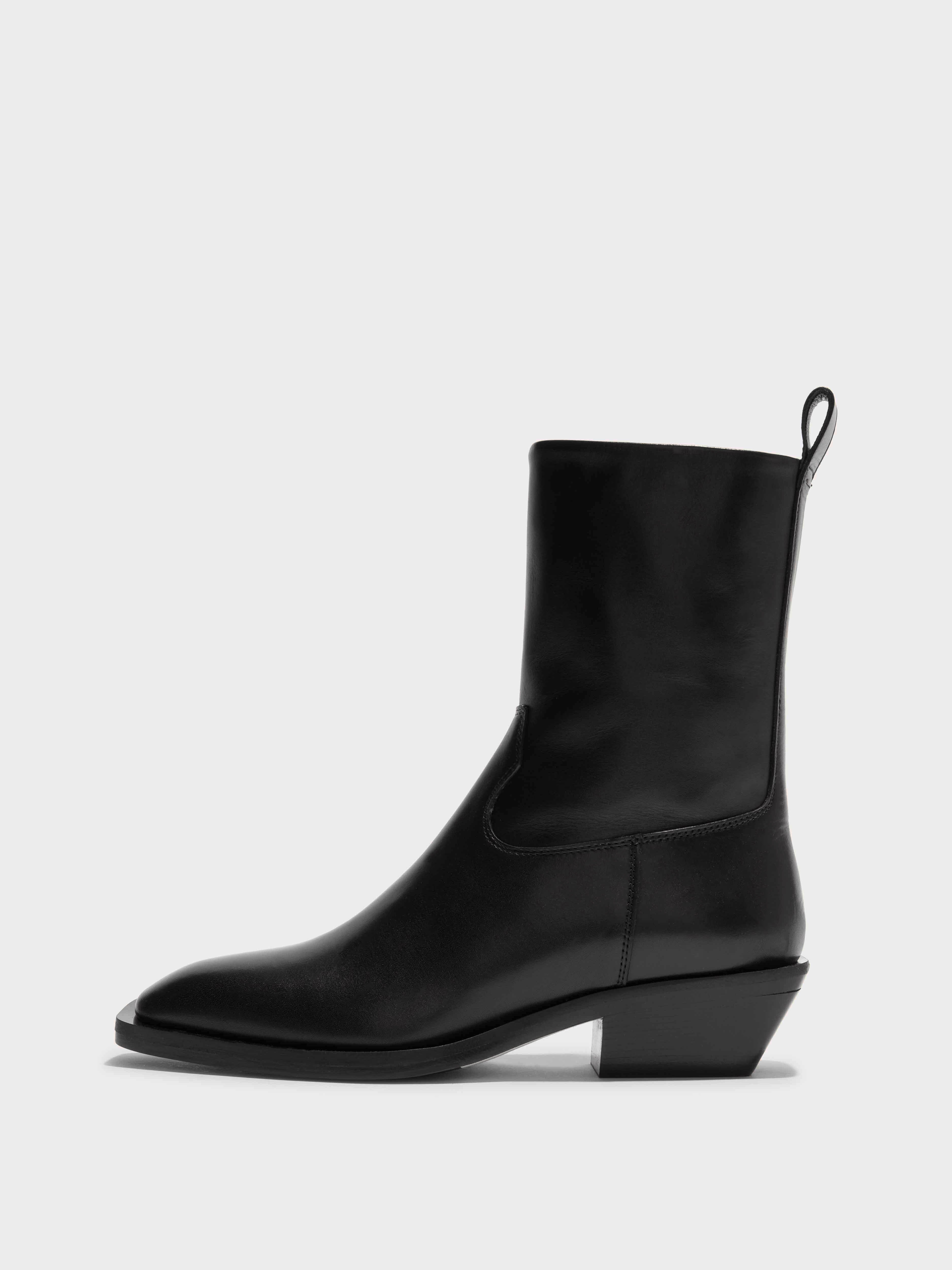 Luis Leather Cowboy Ankle Boots - Image 1