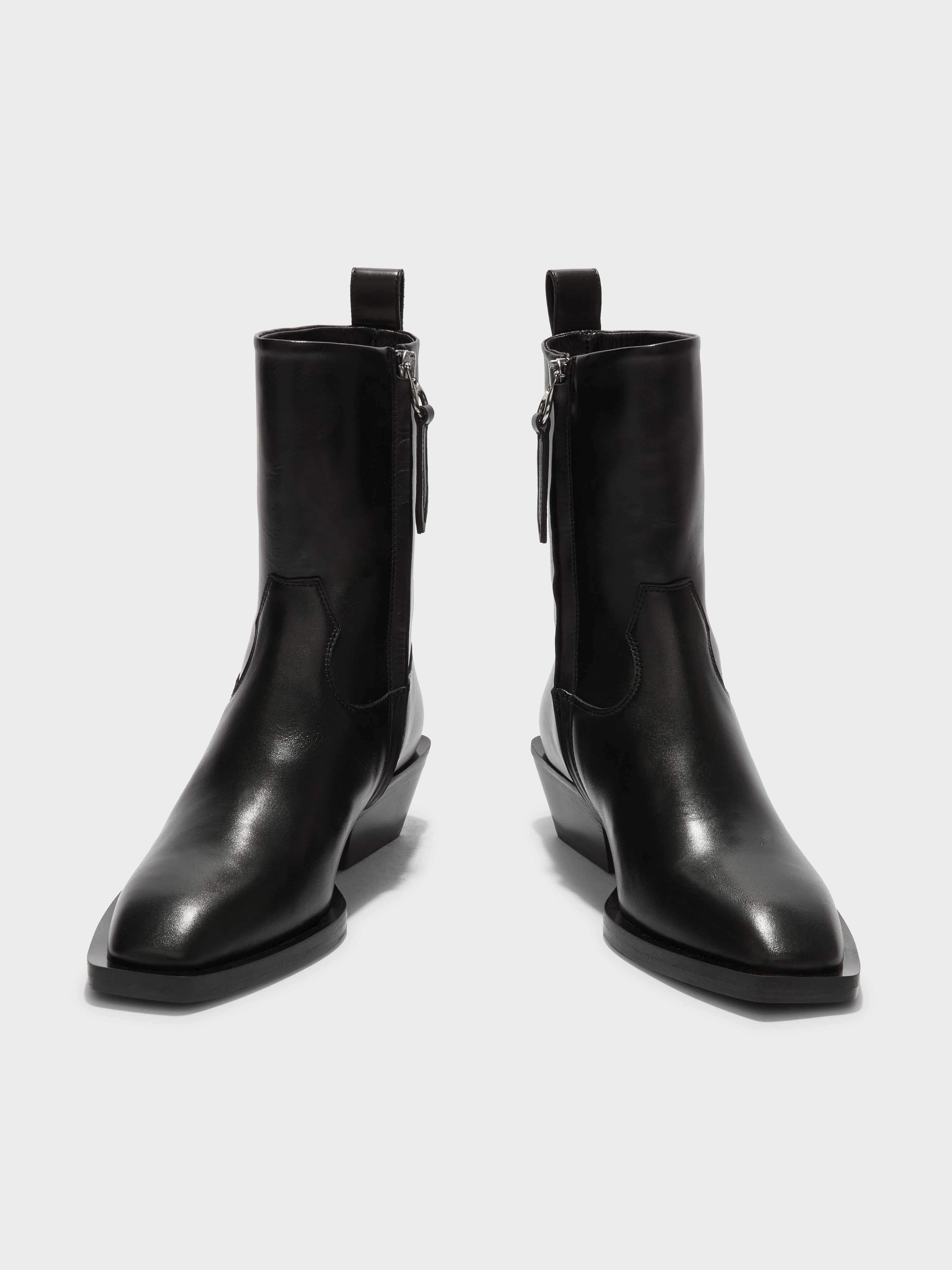 Luis Leather Cowboy Ankle Boots - Image 5