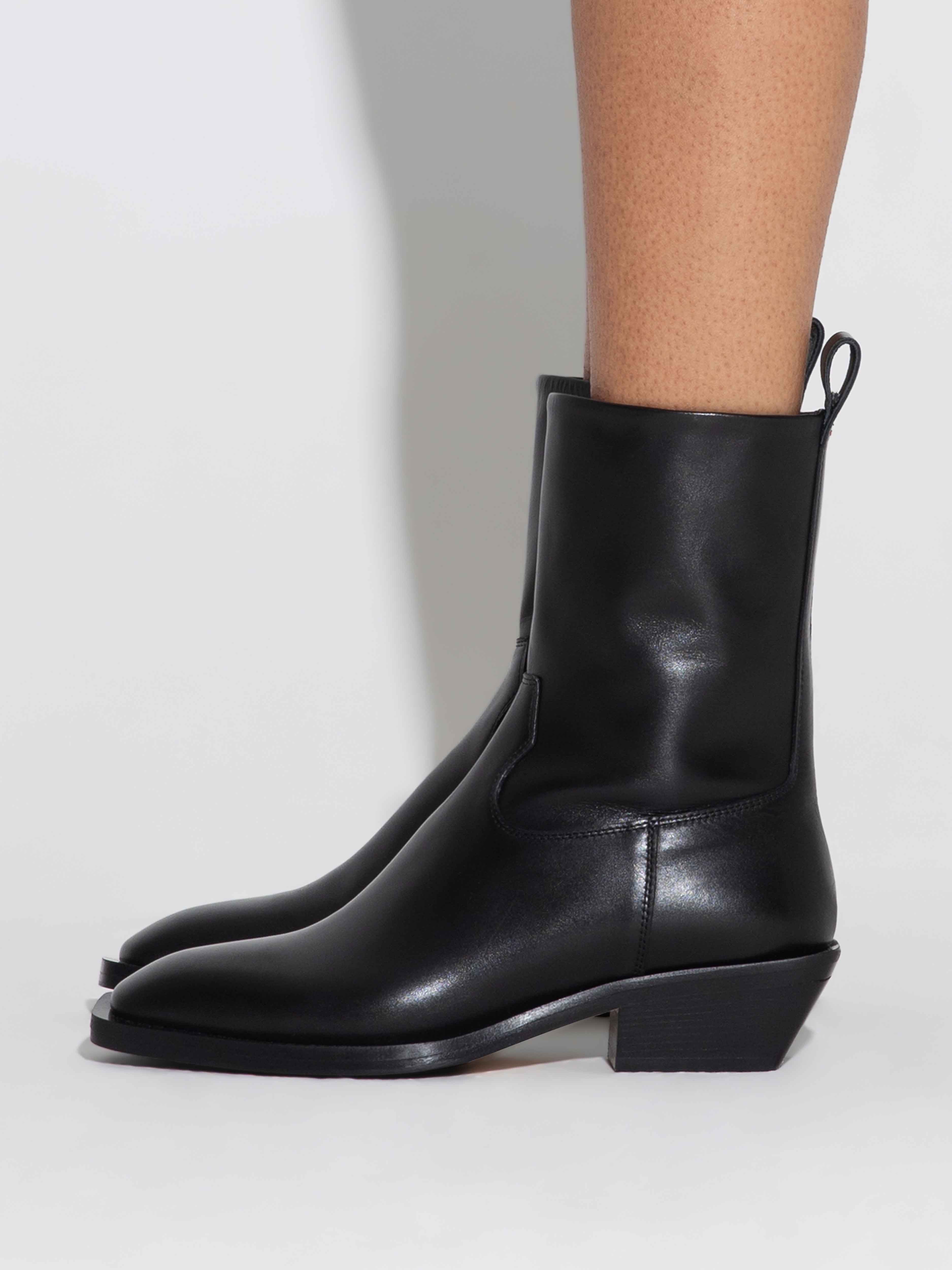 Luis Leather Cowboy Ankle Boots - Image 6