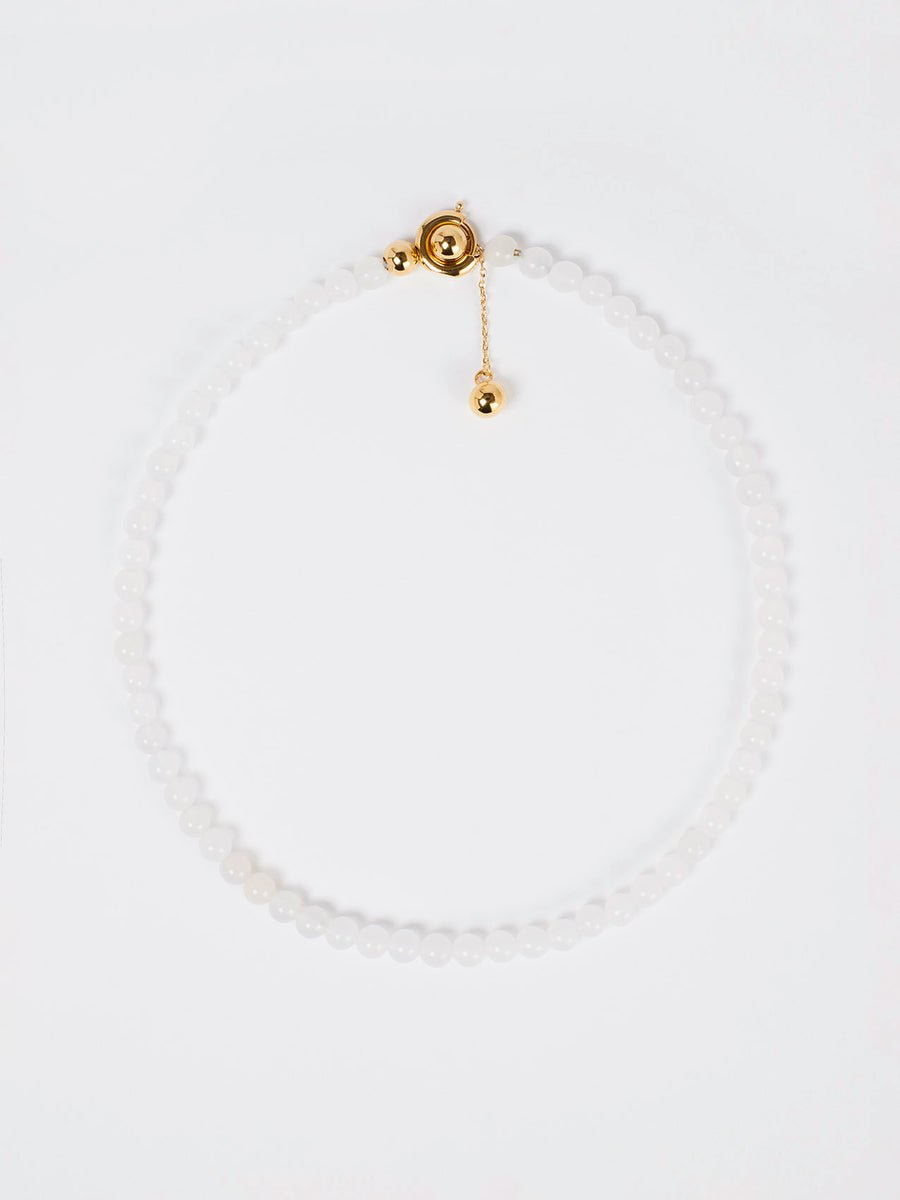 Saylor White Jade and 18kt Gold-Plated Necklace