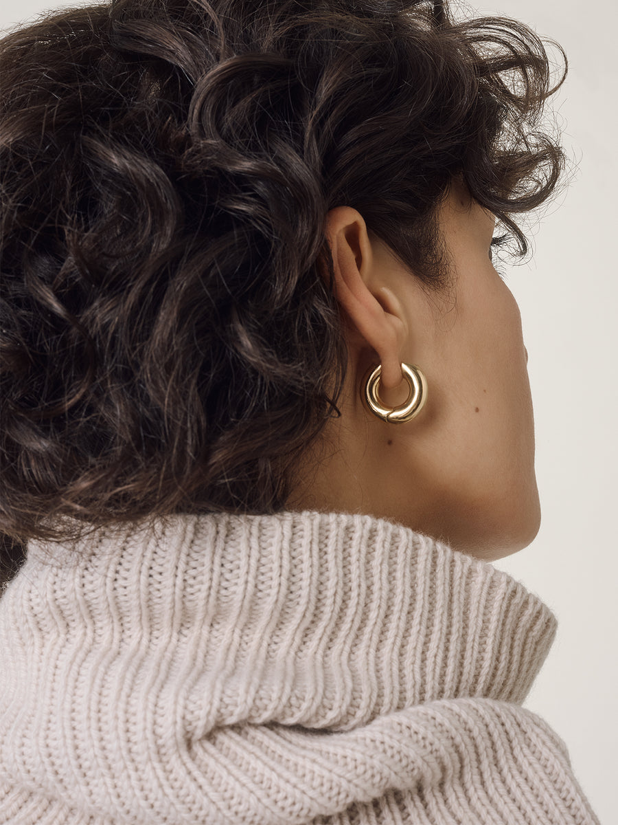 Alaya Medium 18kt Gold-Plated Hoop Earrings