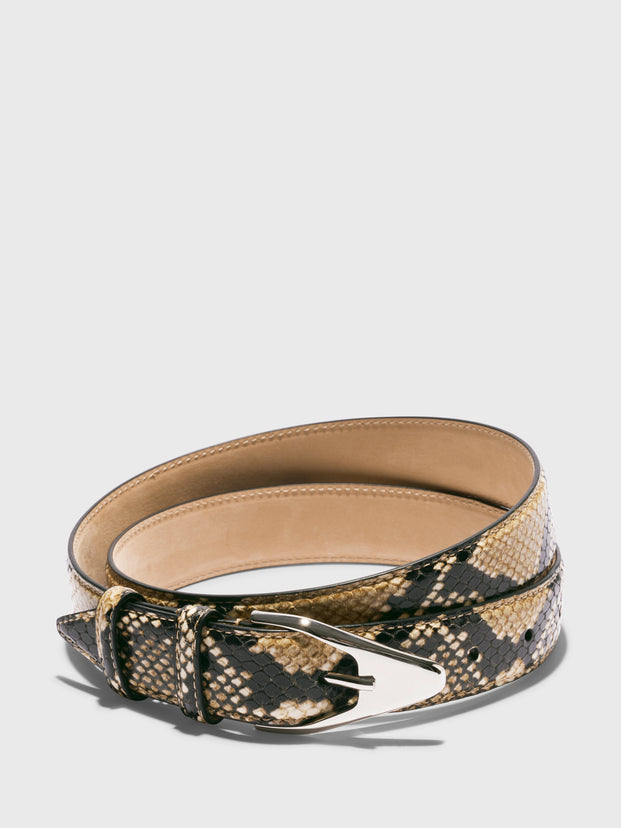 Abel Leather Belt | Hazelnut Snake/Silver Calf display picture 3