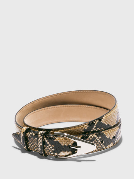 小物 hazama Unaddressed Requiem leather belt Abel Leather Belt | Hazelnut Snake/Silver Calf