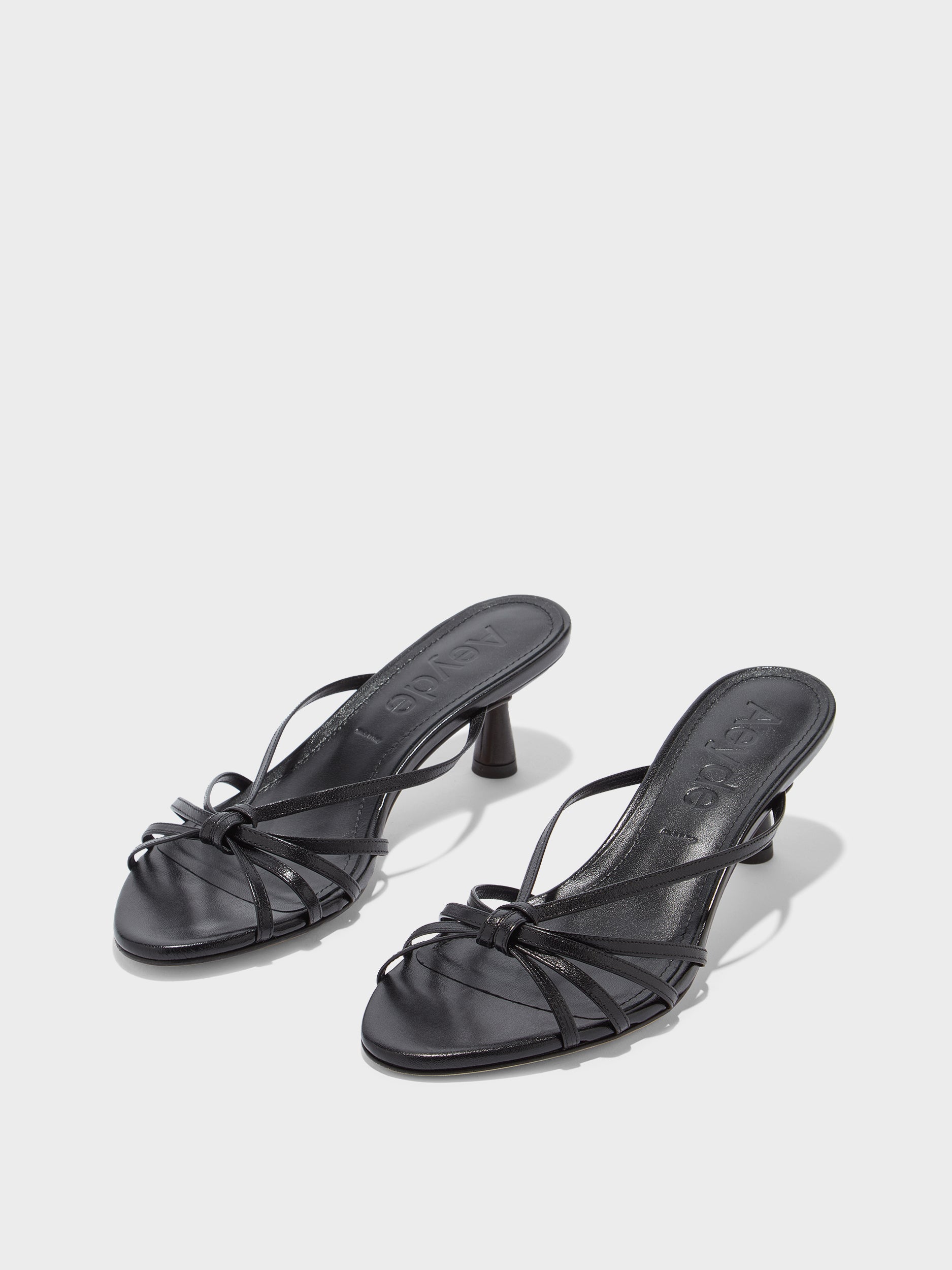 サンダル・ミュール aeyde SS25 Sandals (GERALDINE MESH NAPPA LEATHERBLACK) Geraldine Mesh Toe-Cap Slingbacks – Aeyde