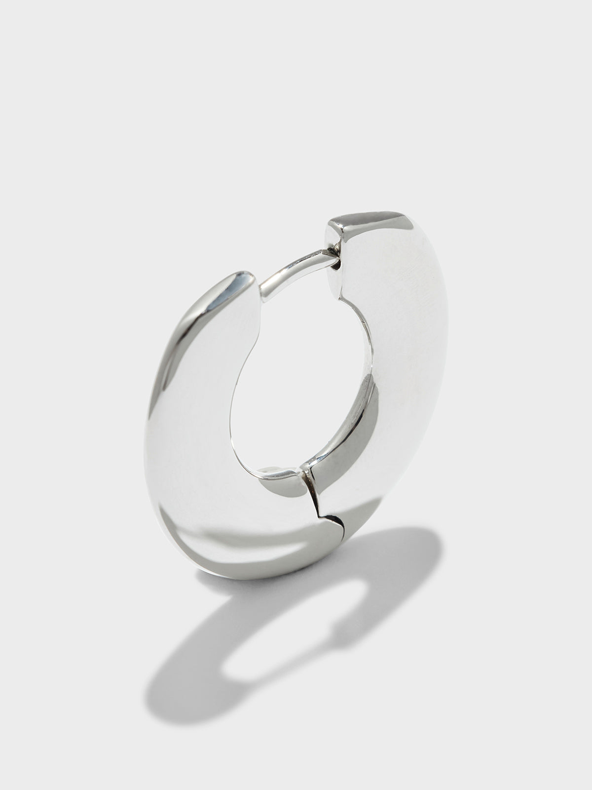 Ada Medium Palladium-Plated Hoop Earrings - Image 3