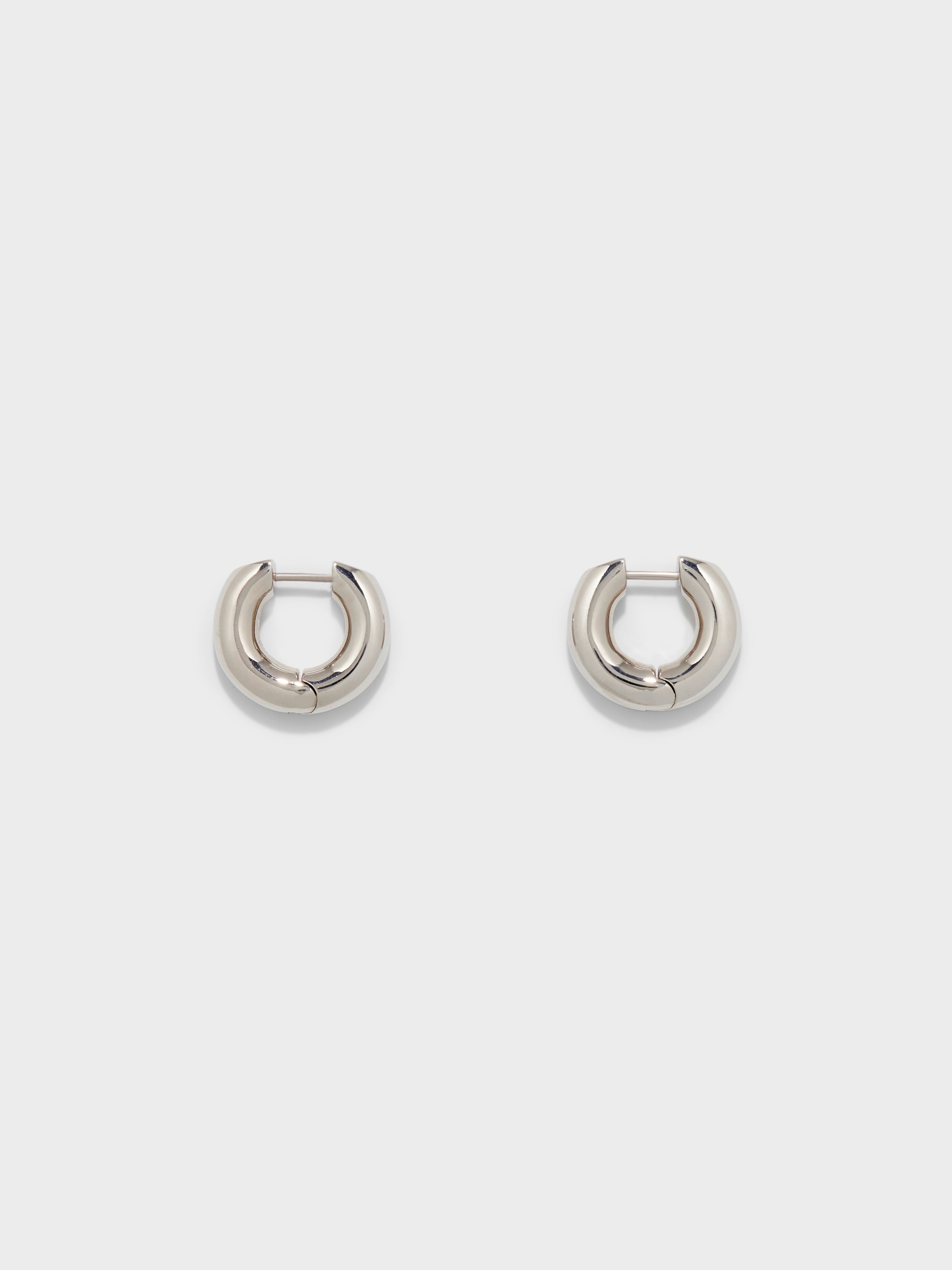 Alaya Medium Palladium-Plated Hoop Earrings - Image 1