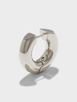 Alaya Medium Palladium-Plated Hoop Earrings - Image 2