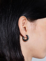 Alaya Medium Palladium-Plated Hoop Earrings - Image 4