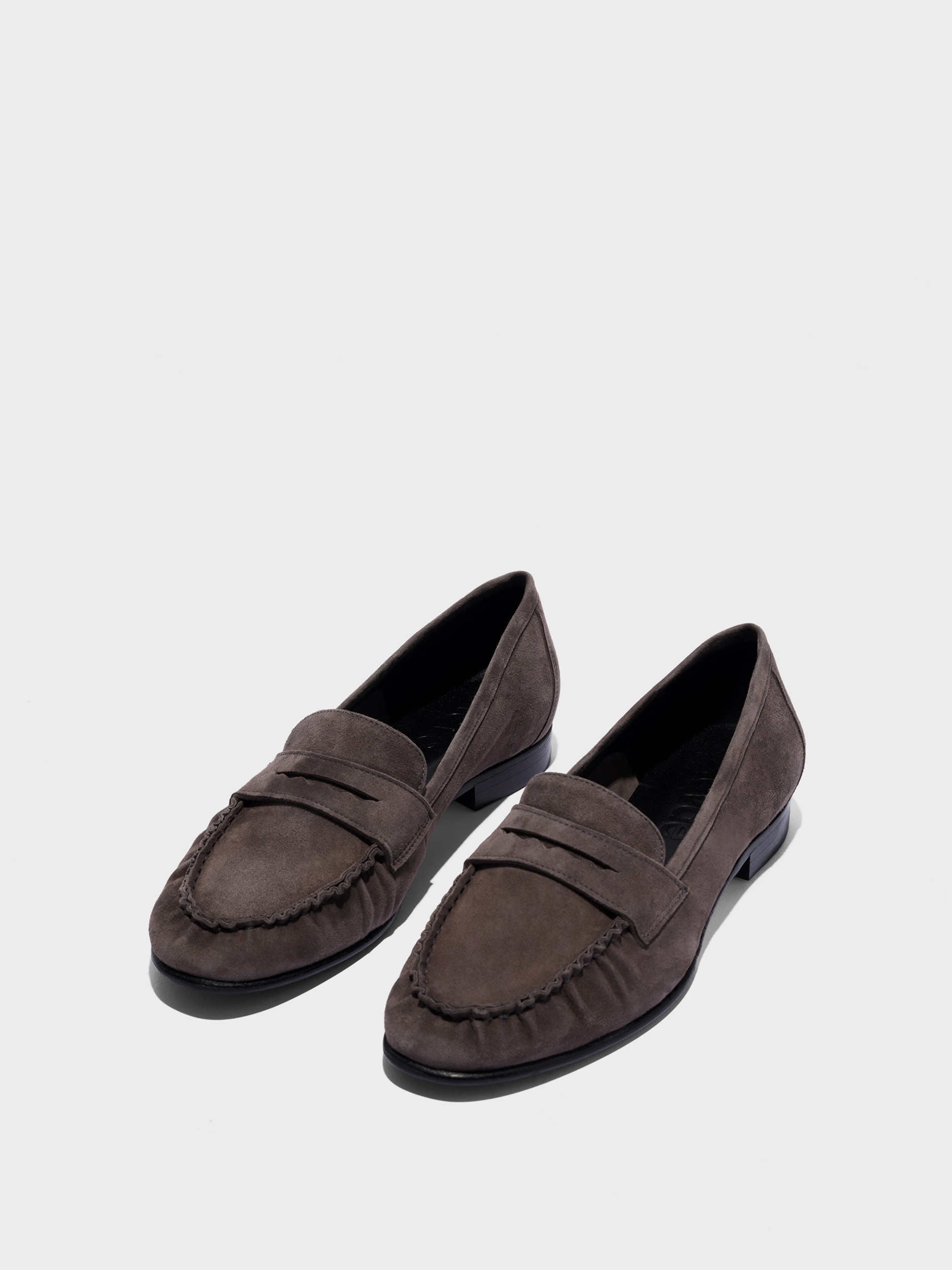 Aeyde | Aldous Suede Loafers Leather Flats for Women | Taupe Suede | Round Toe | Low Heel | Luxury Materials | Handmade in Italy