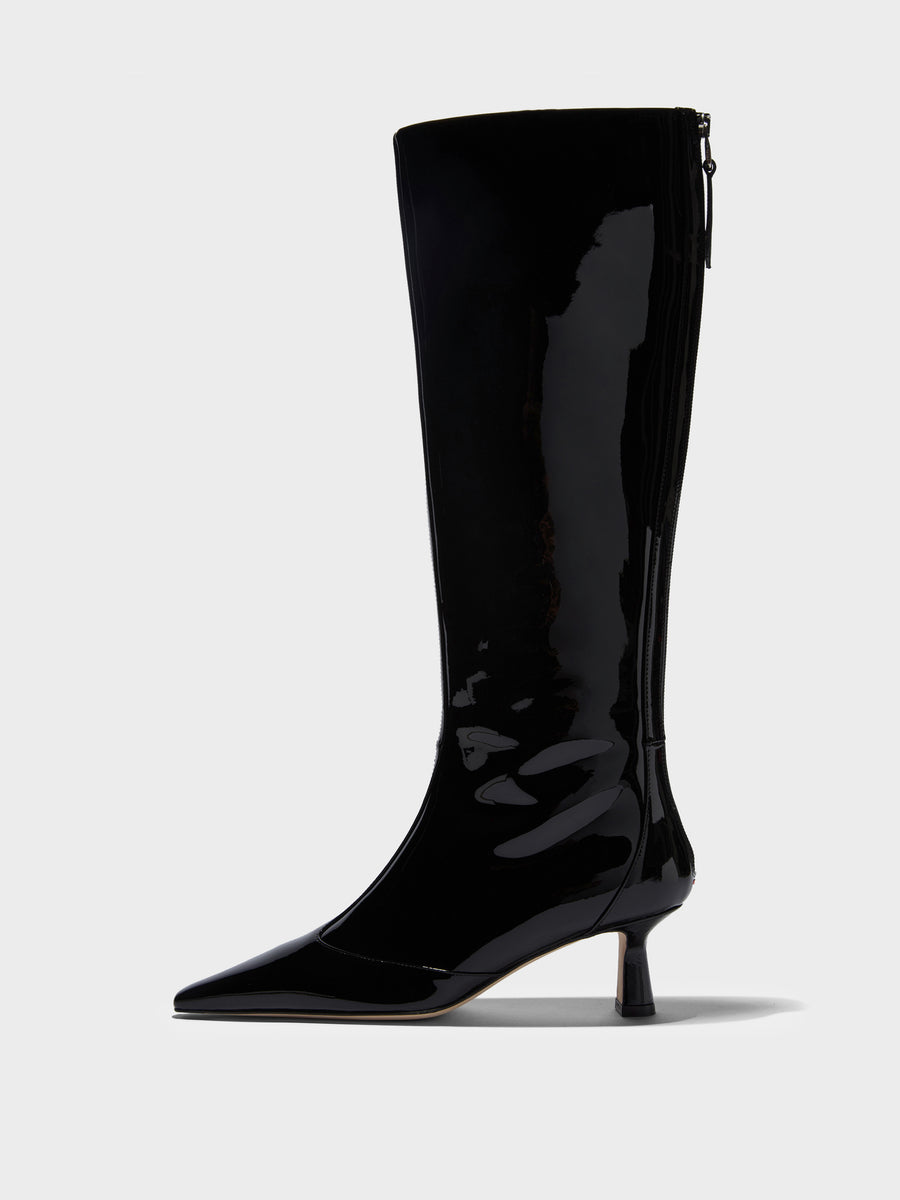 Alexis Patent Knee-High Boots