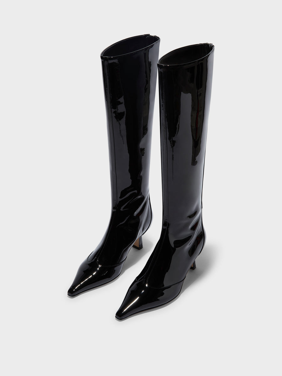 Alexis Patent Knee-High Boots