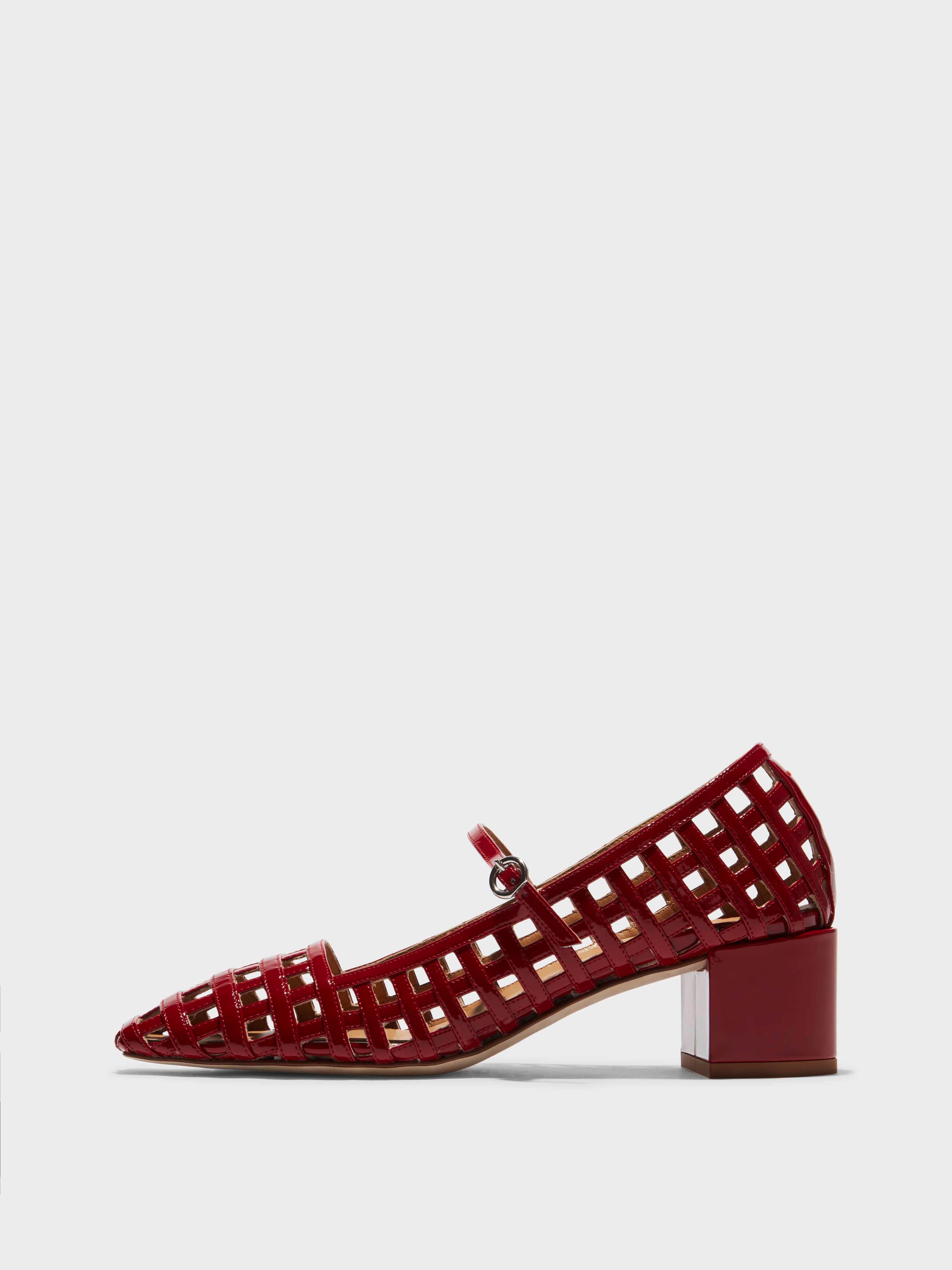 Aline Caged Leather Mary-Jane Pumps - Image 1
