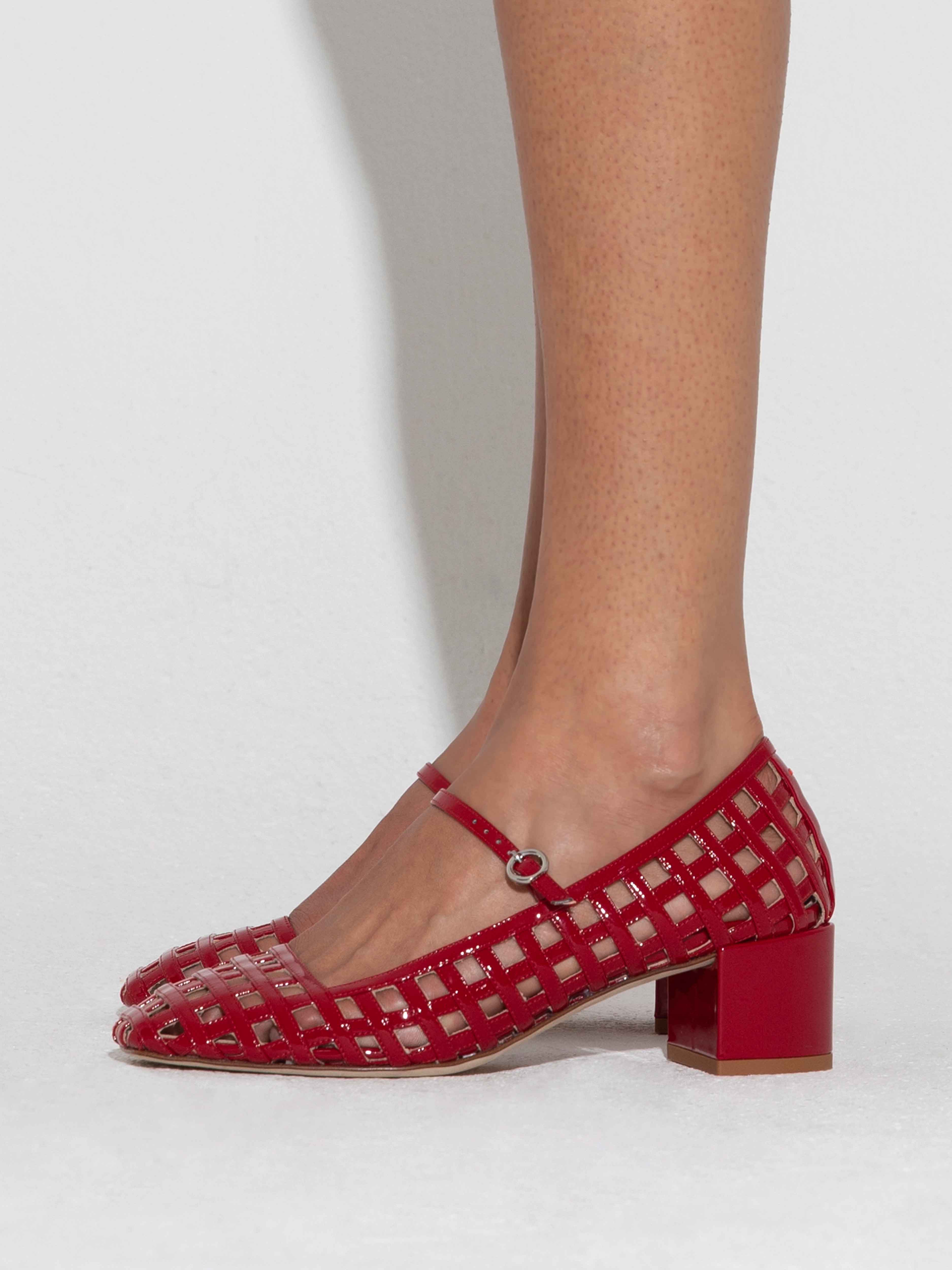 Aline Caged Leather Mary-Jane Pumps - Image 6