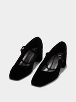 Aline Velvet Mary-Jane Pumps - Image 2