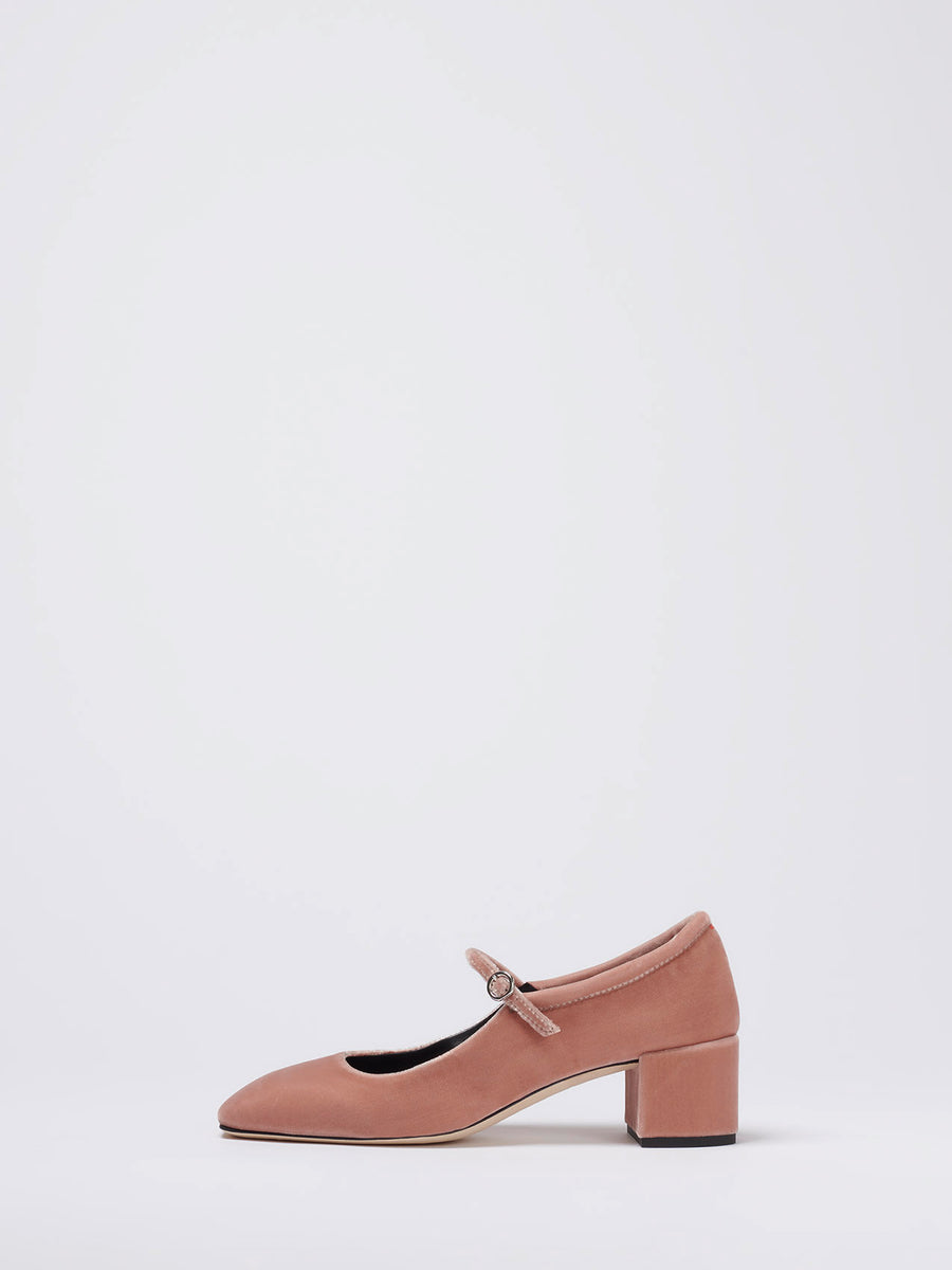 Aline Velvet Mary-Jane Pumps