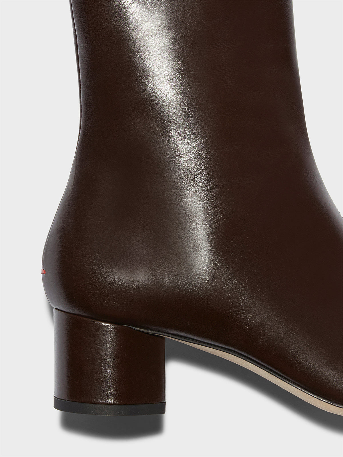 Aeyde | Allegra Leather Ankle Boots Leather Ankle Boots for Women | Moka Nappa | Round Toe | Mid Heel | Heel Details