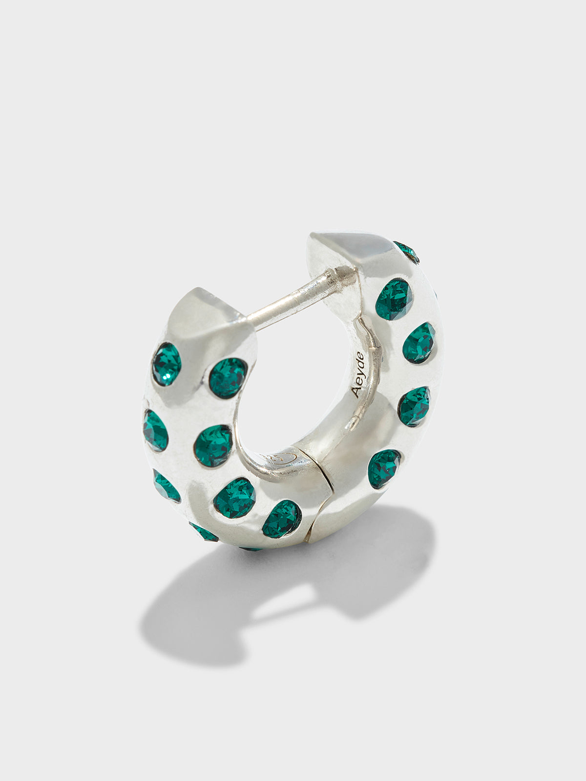 Alto Crystal and Palladium-Plated Hoop Earrings - Image 2