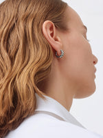 Alto Crystal and Palladium-Plated Hoop Earrings - Image 4