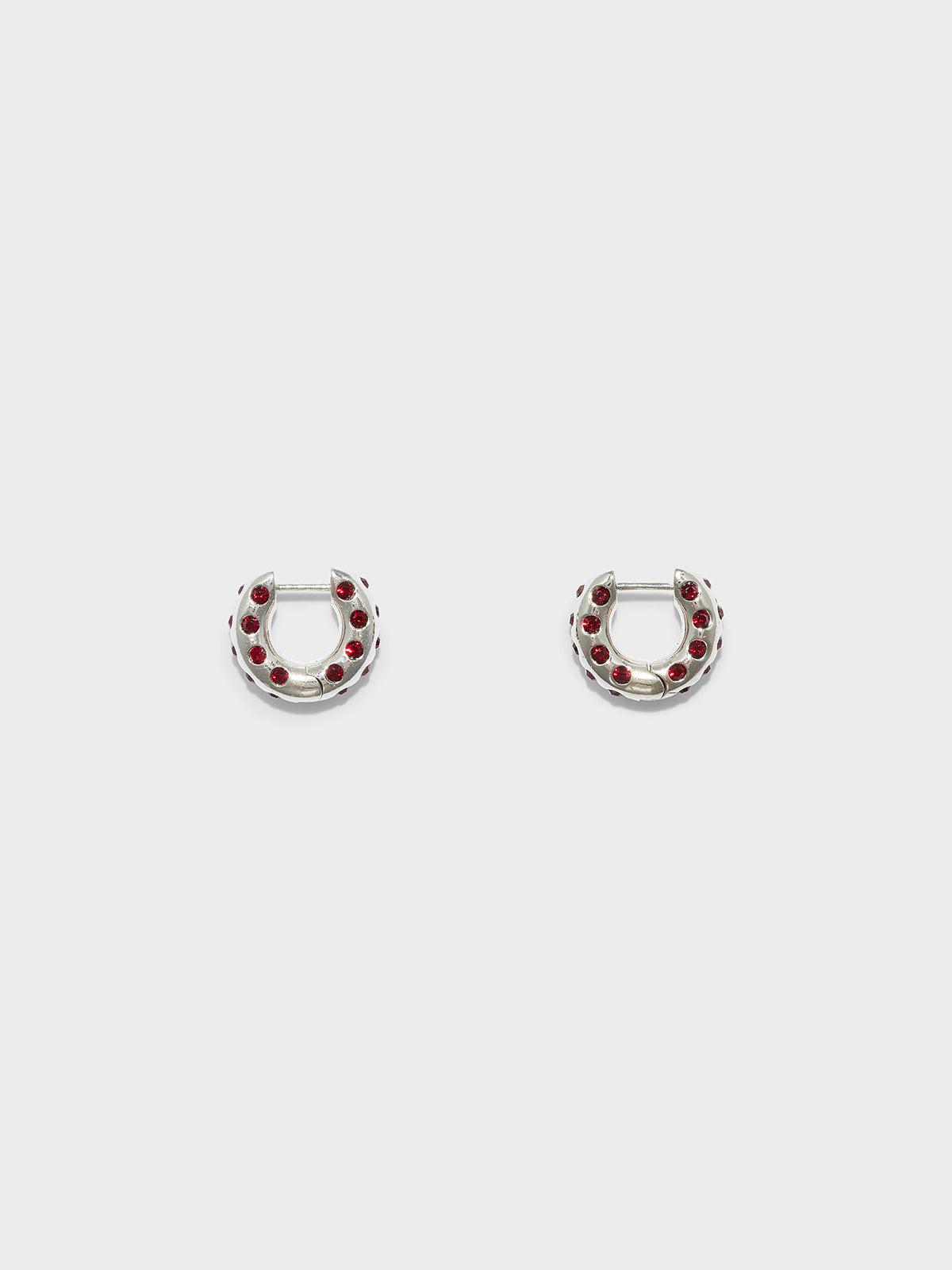 Alto Crystal and Palladium-Plated Hoop Earrings - Image 1