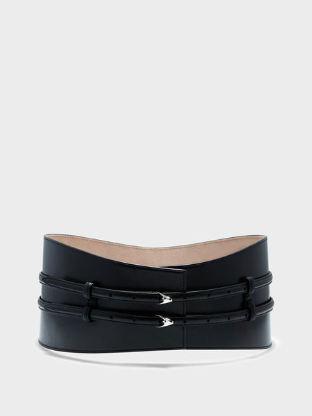 Alyx Leather Belt | Black/Silver Calf