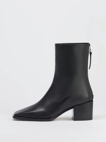 Aeyde AMINA Black Square Toe Ankle Boot - Main Image