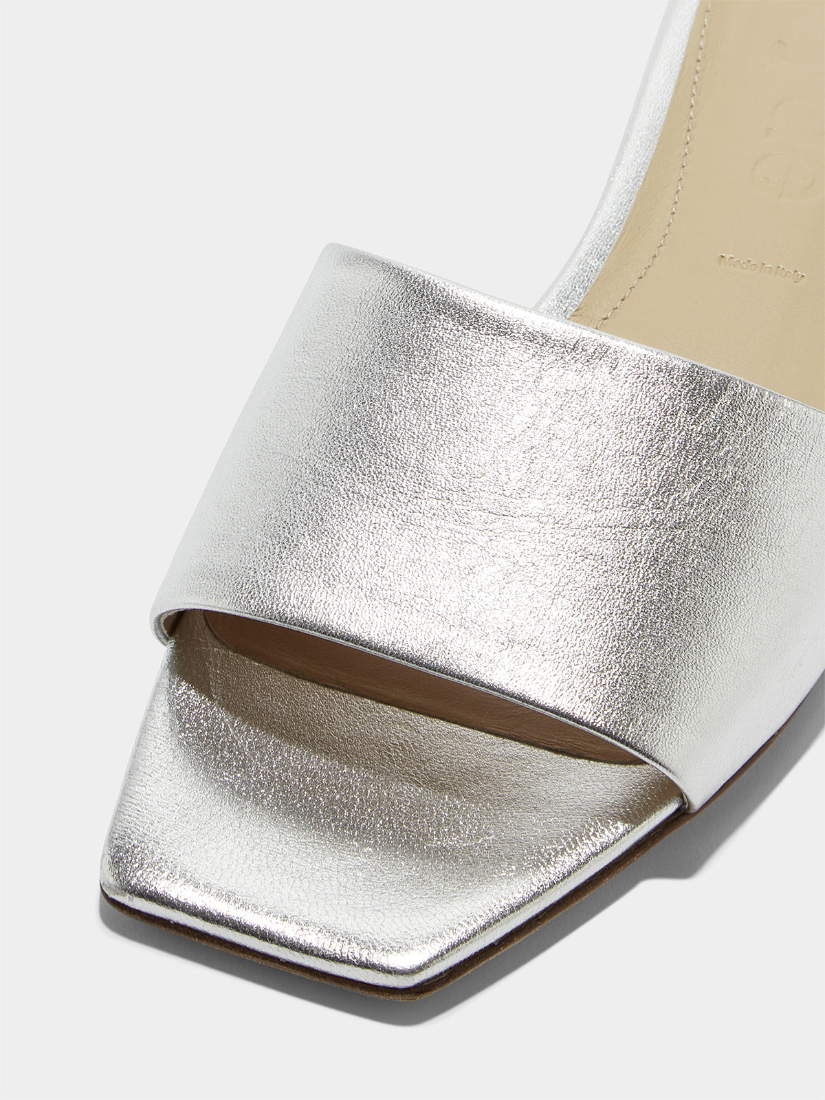 Aeyde | ANNA Silver Leather Flat Slide