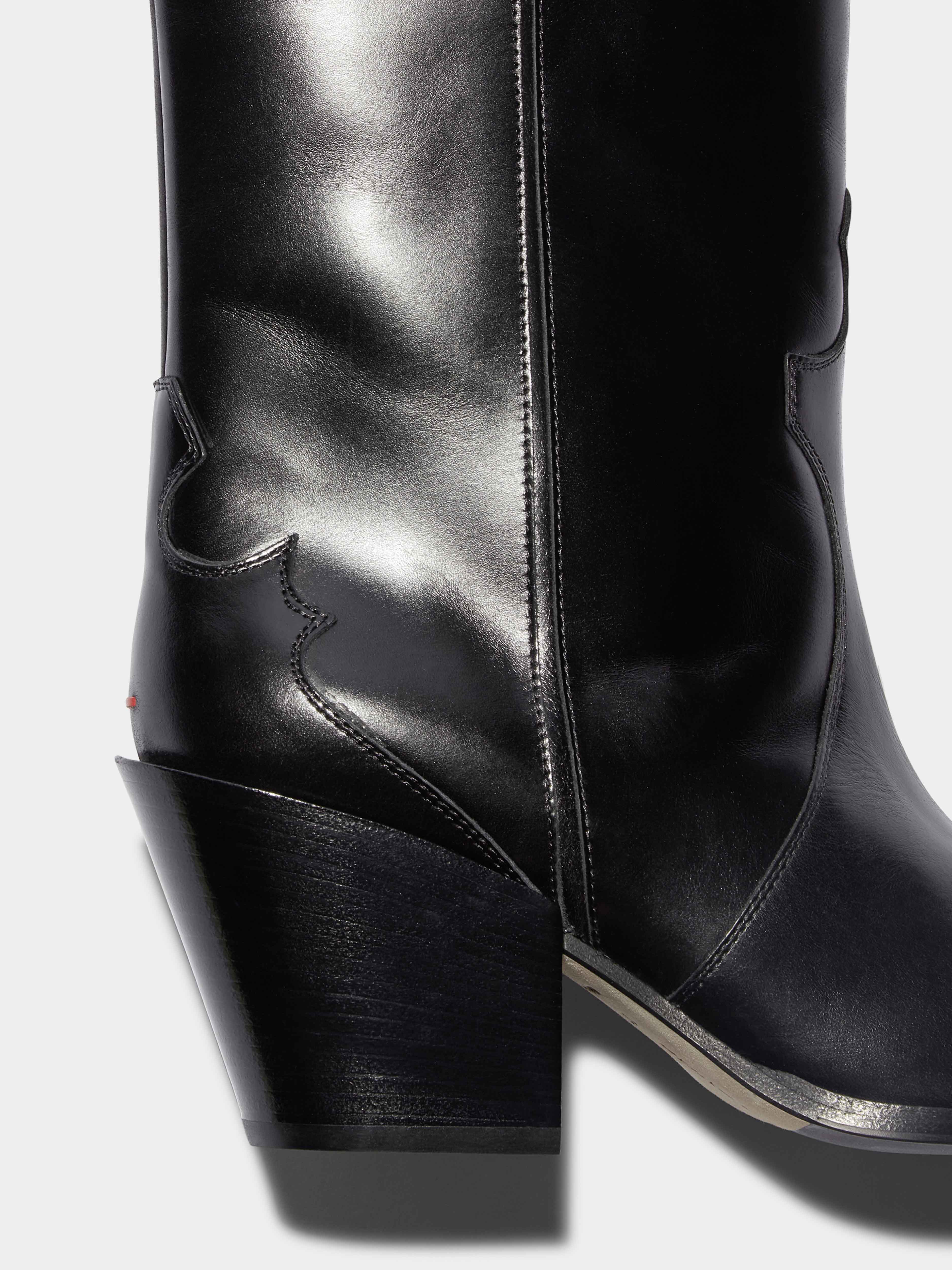【関税込み】Aeyde ブラック Ariel ブーツ Aeyde | ARIEL Black Leather Cowboy Boot