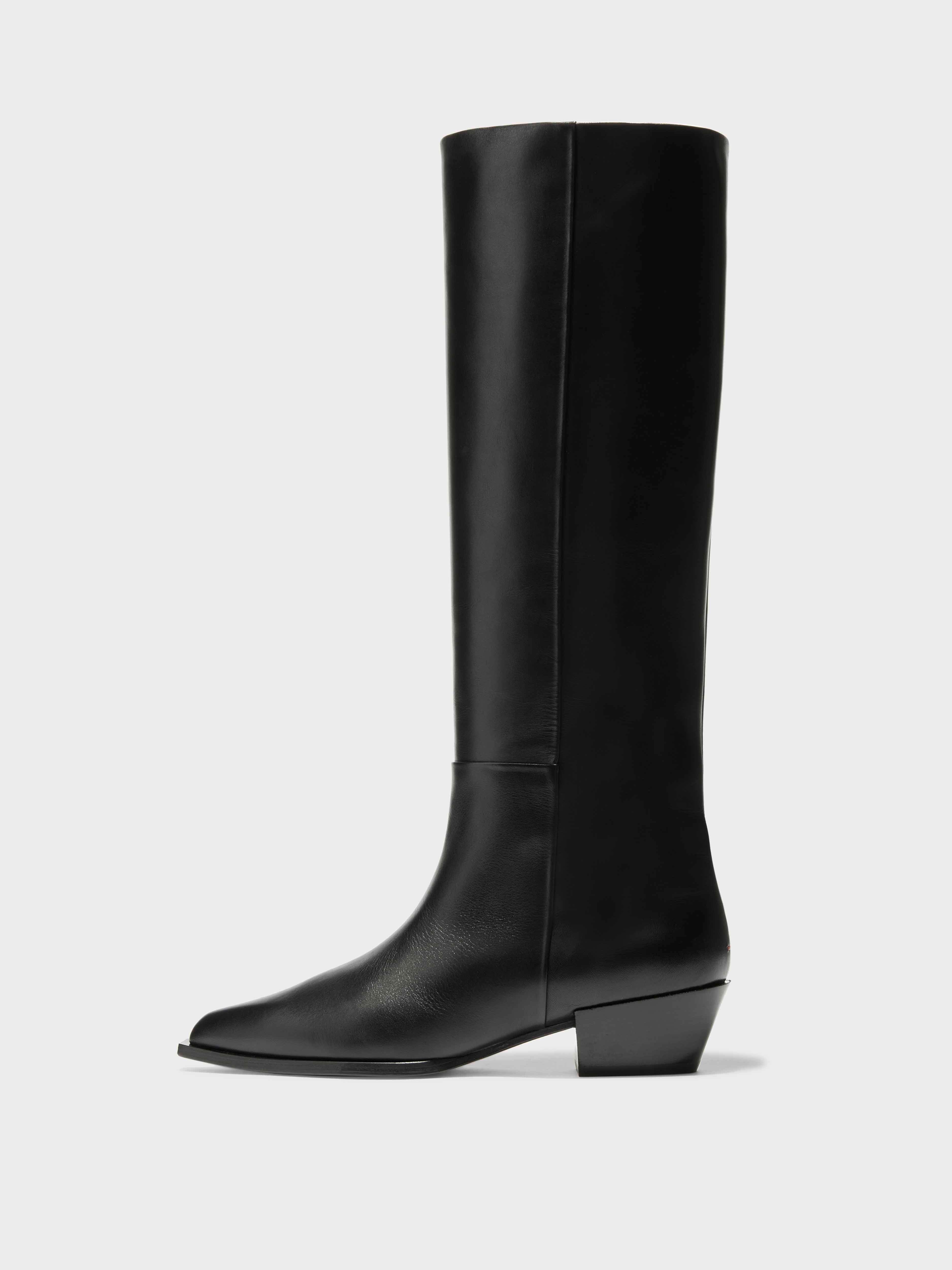 Arla Leather Cowboy Knee-High Boots - Image 1