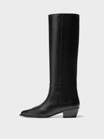 Arla Leather Cowboy Knee-High Boots - Image 1