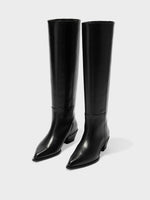 Arla Leather Cowboy Knee-High Boots - Image 2
