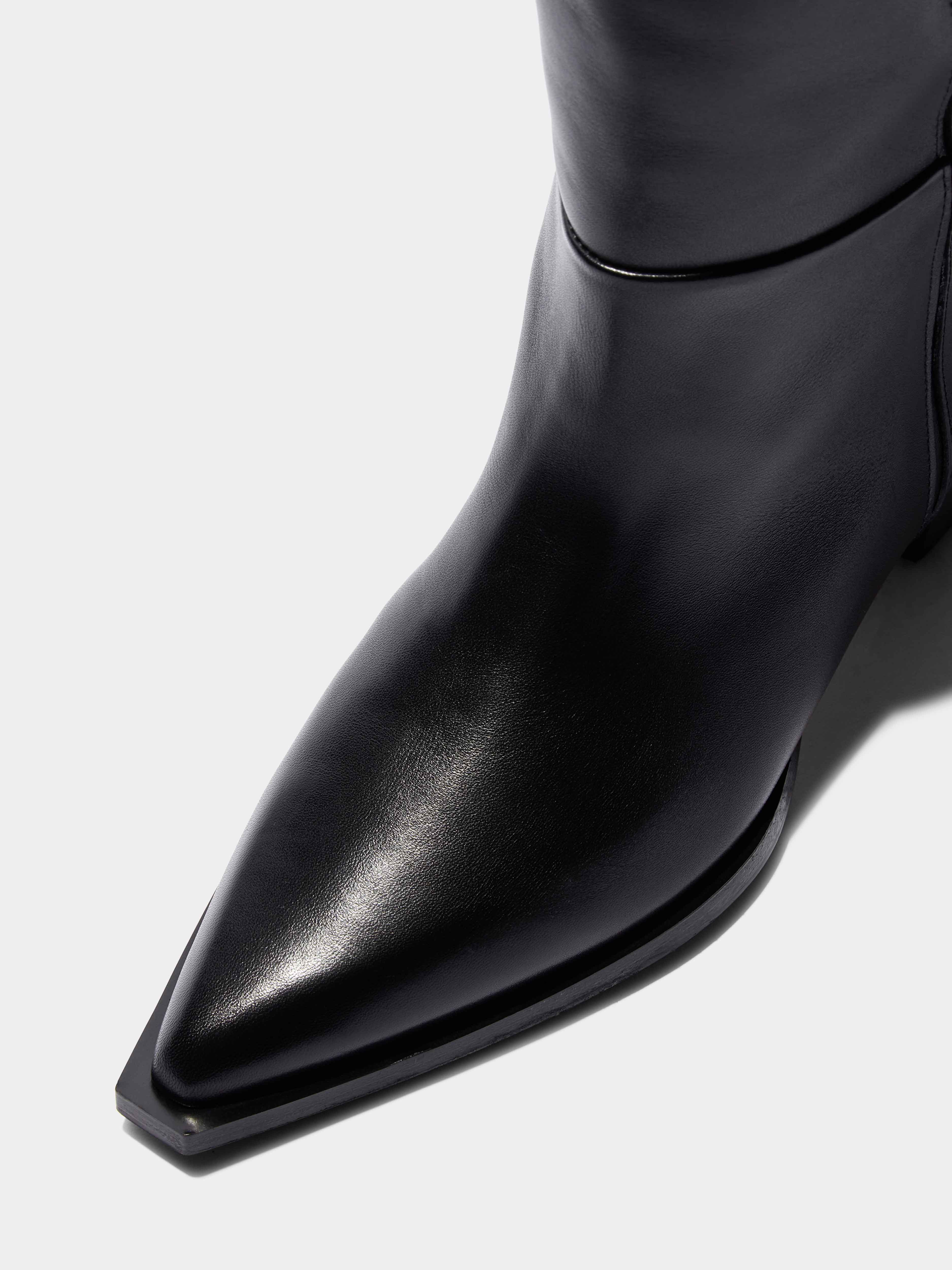 Arla Leather Cowboy Knee-High Boots - Image 3