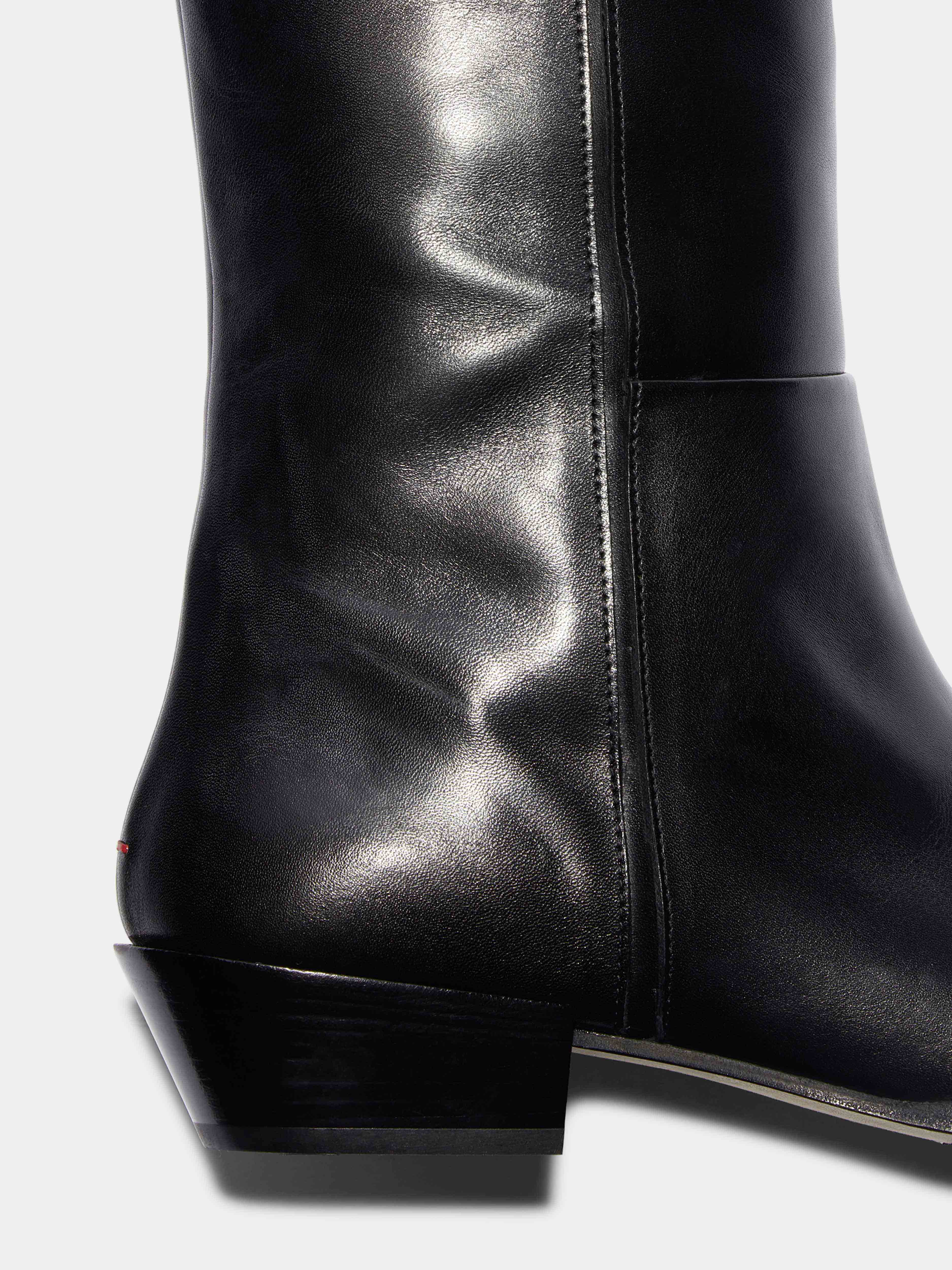 Arla Leather Cowboy Knee-High Boots - Image 4