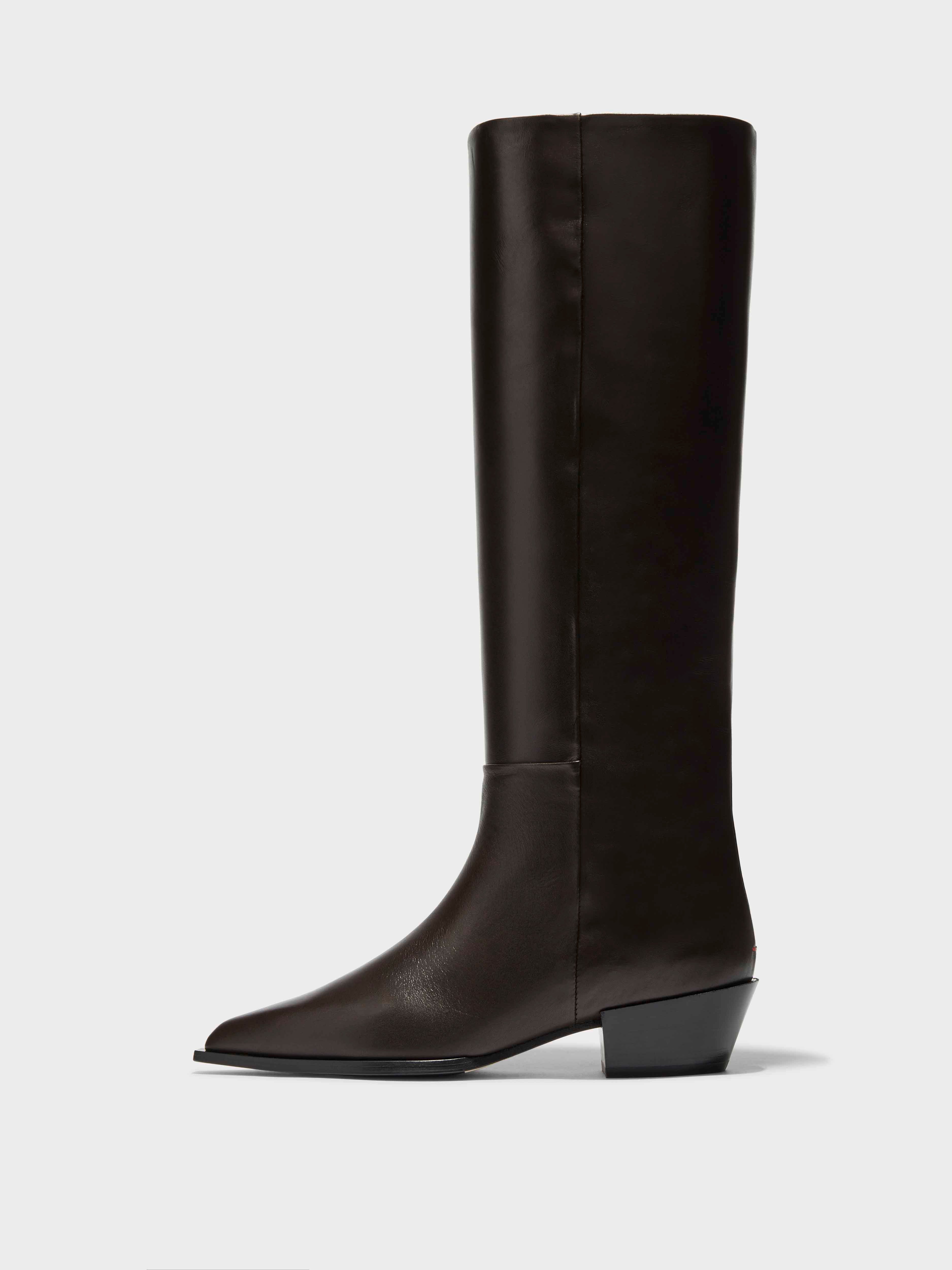 Arla Leather Cowboy Knee-High Boots - Image 1