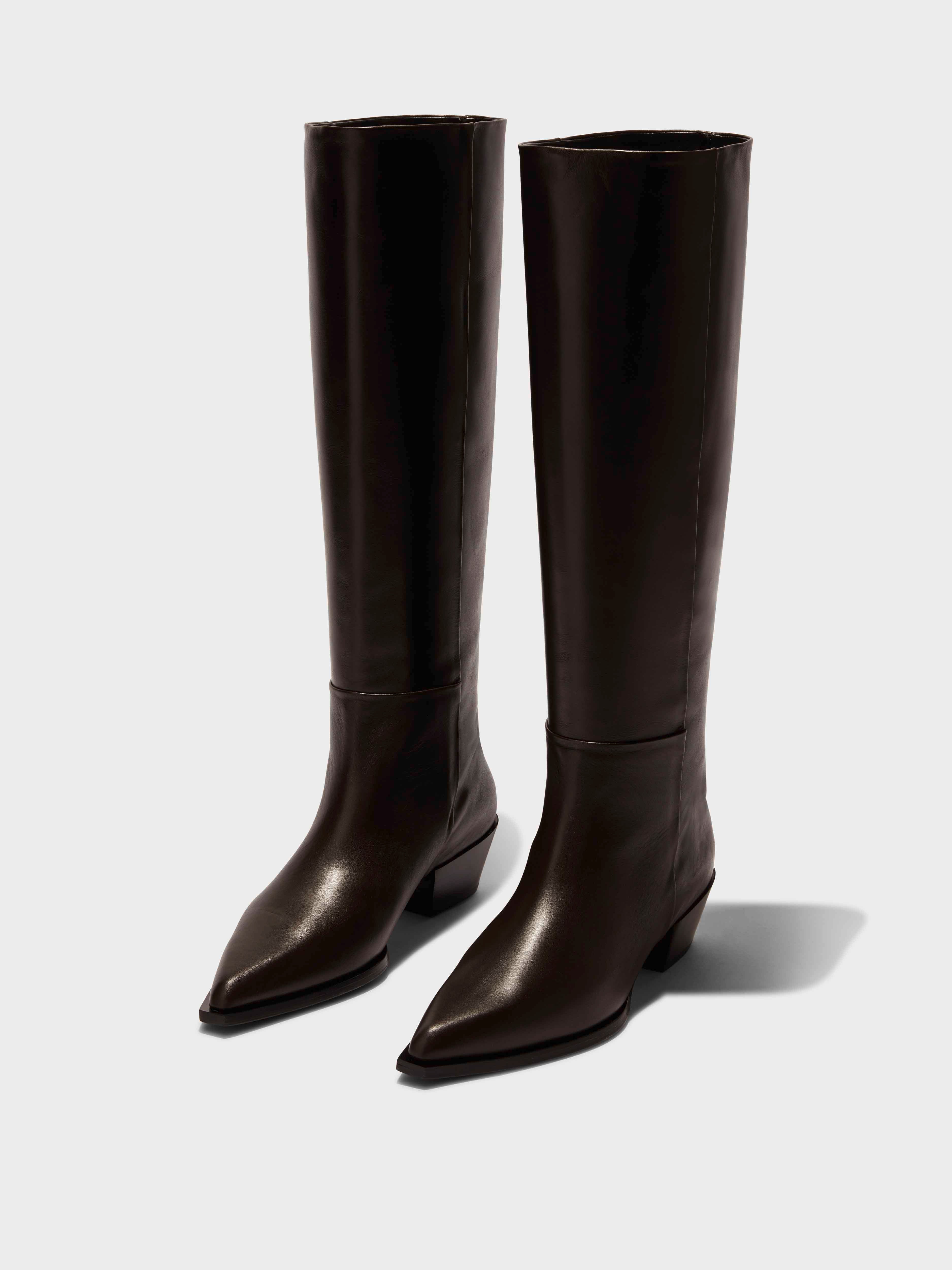 Arla Leather Cowboy Knee-High Boots - Image 2