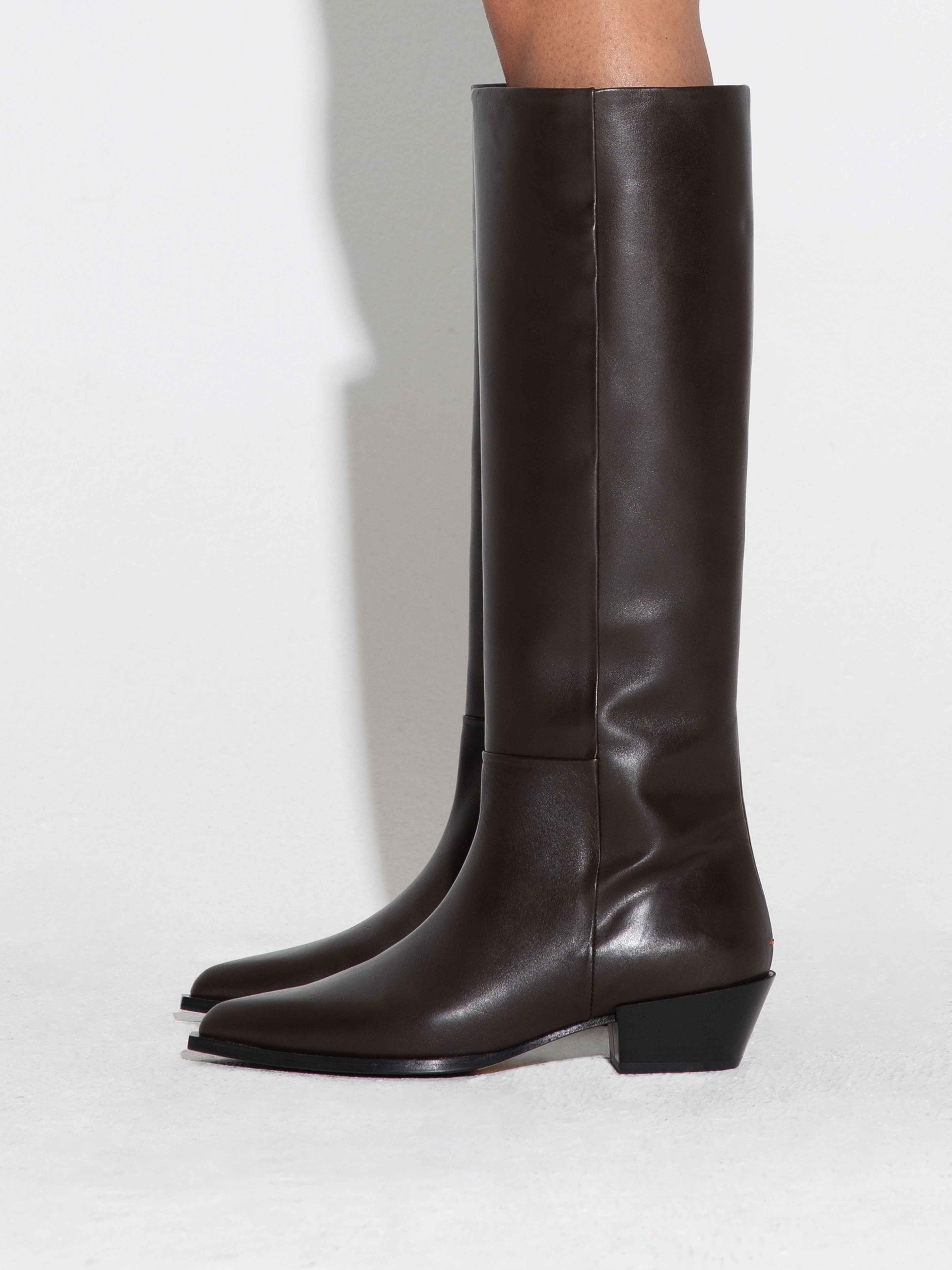 Arla Leather Cowboy Knee-High Boots - Image 6
