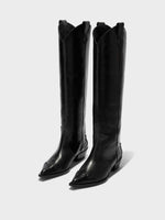 Aruna Leather Knee-High Cowboy Boots - Image 2