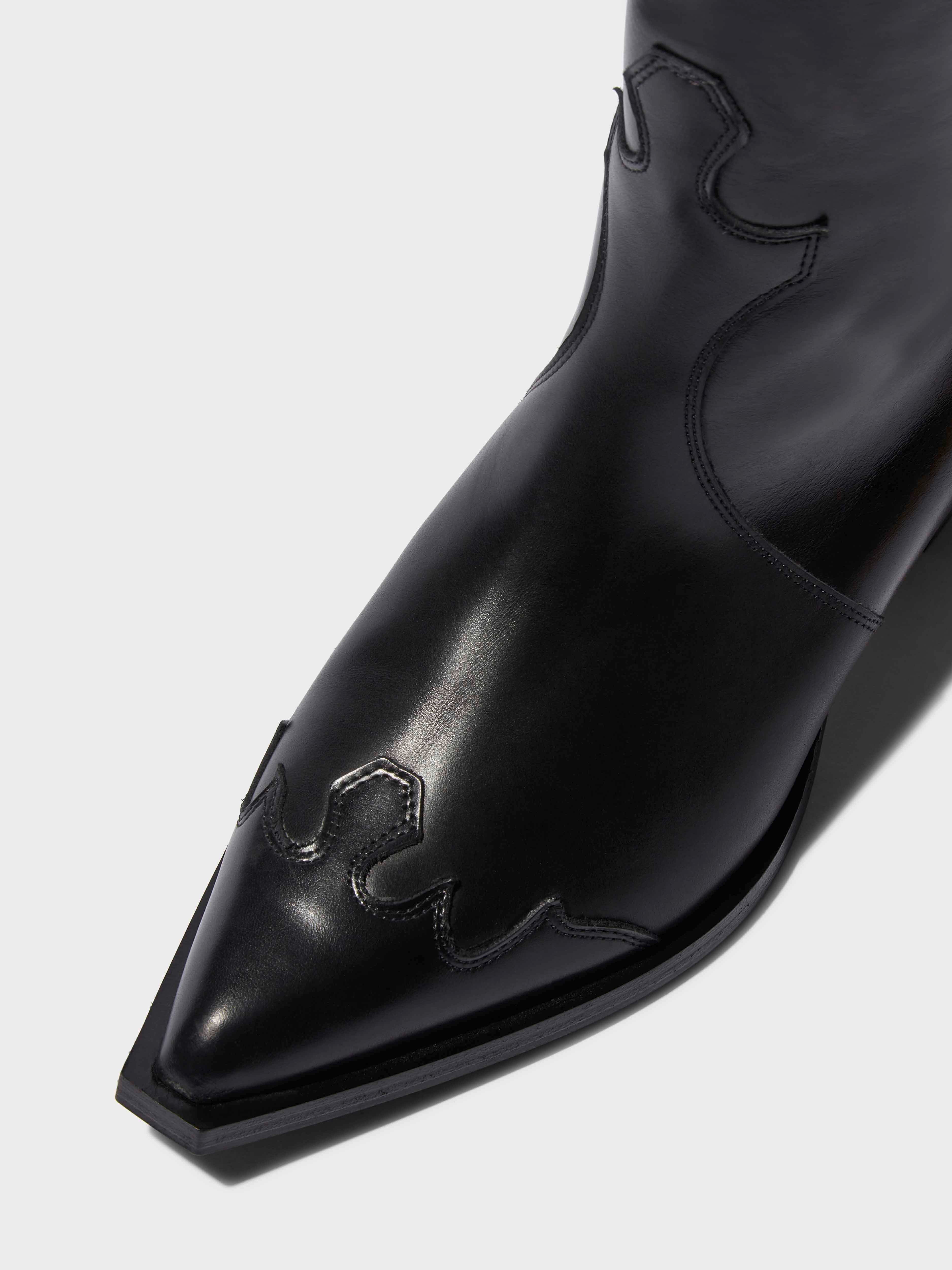 Aruna Leather Knee-High Cowboy Boots - Image 3