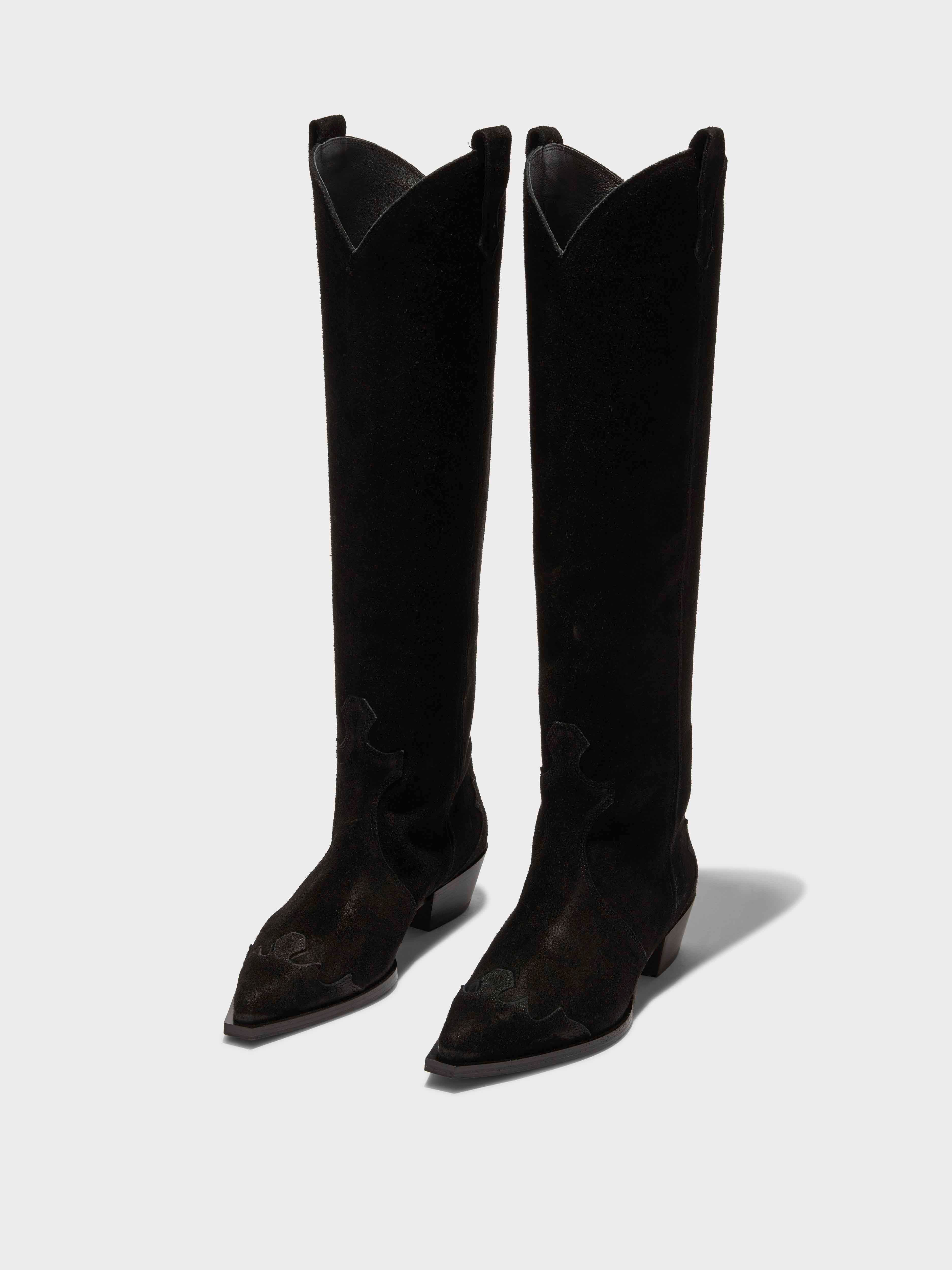 Aruna Suede Knee-High Cowboy Boots - Image 2