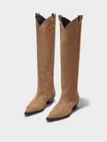 Aruna Suede Cowboy Knee-High Boots - Image 2