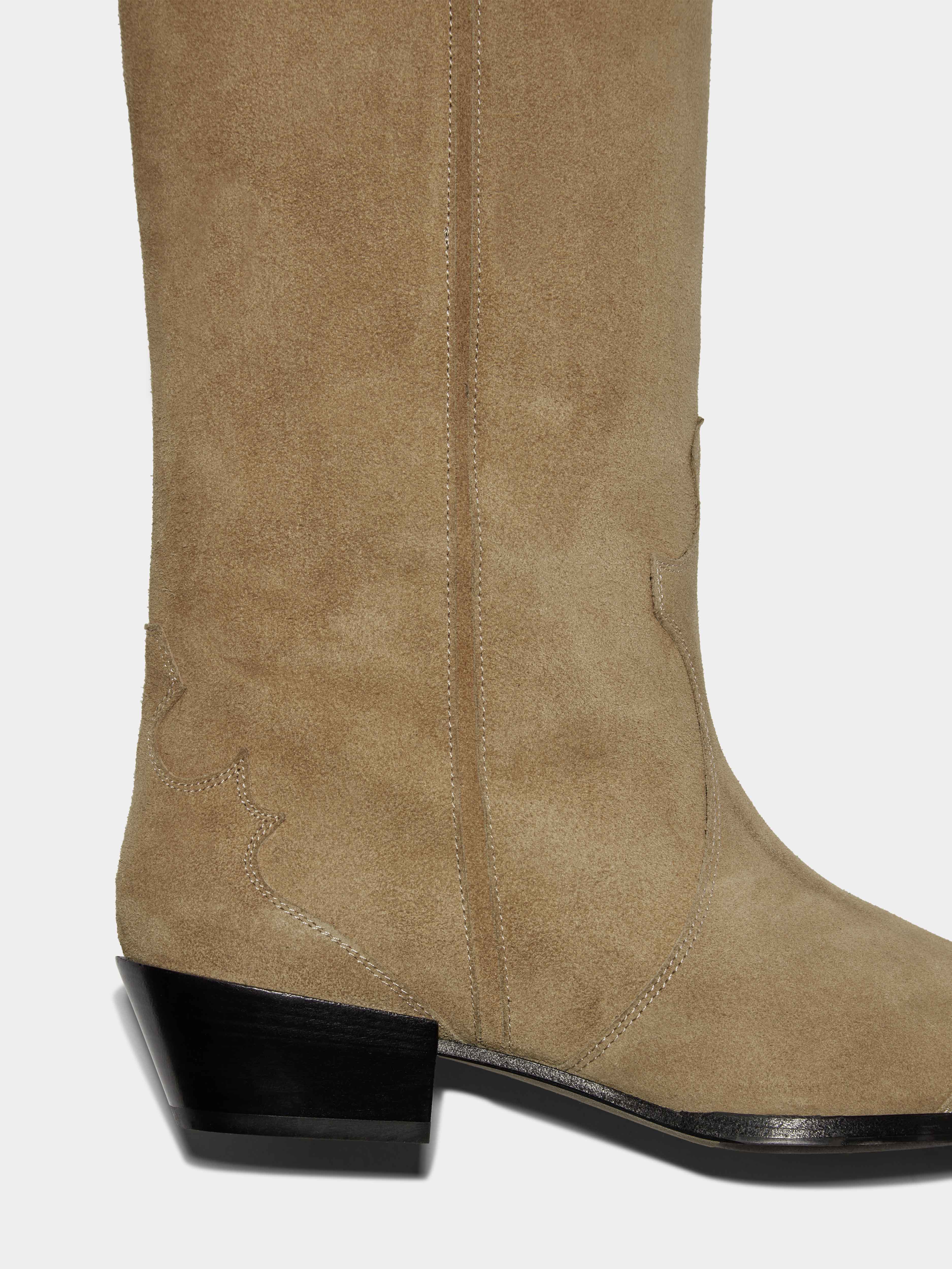 Aruna Suede Cowboy Knee-High Boots - Image 4