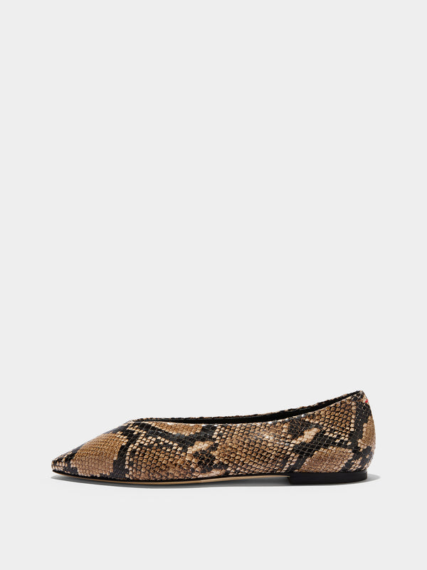 Betty Snake Print Ballet Flats