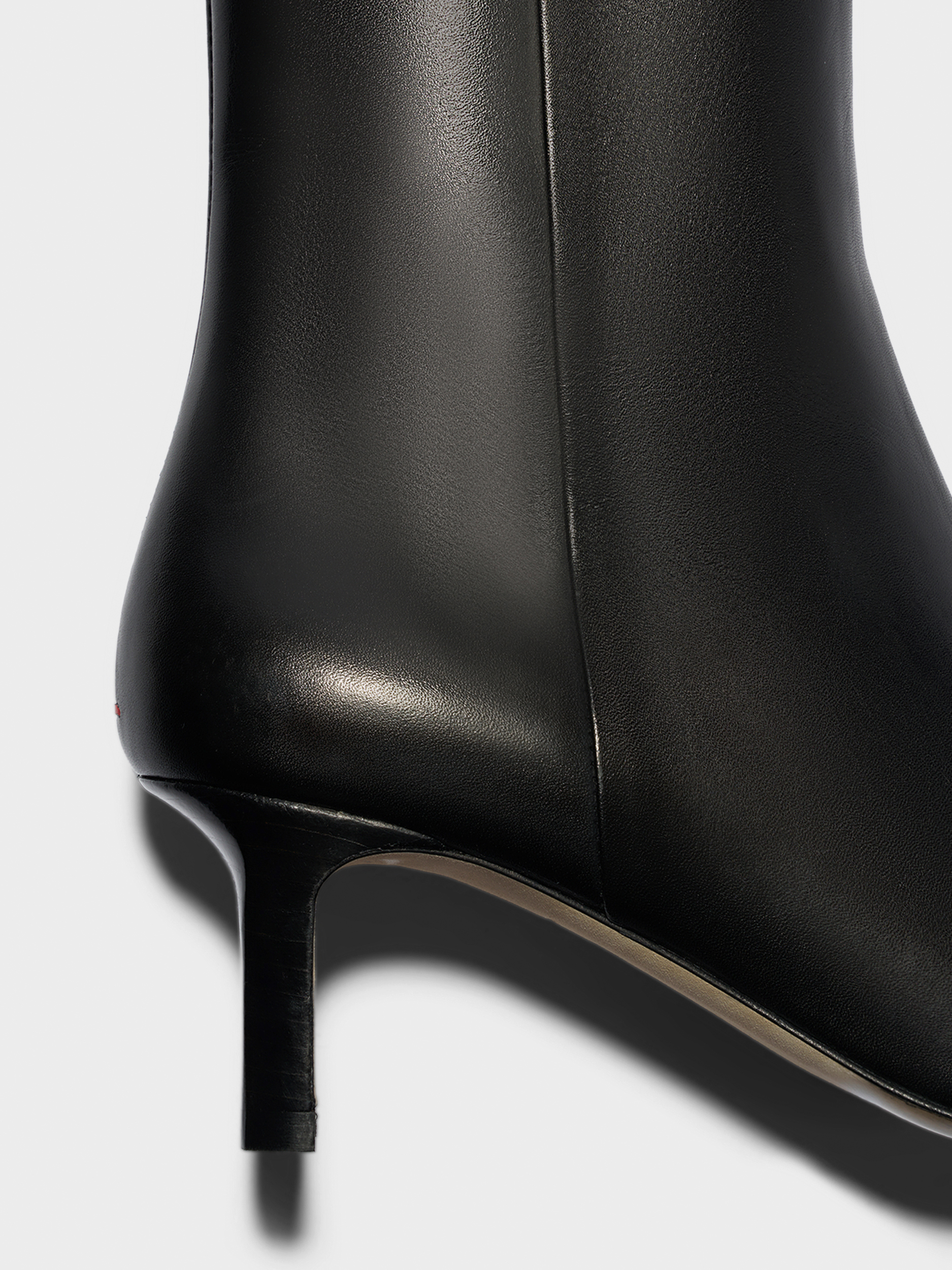 Aeyde | Billie Square-Toe Ankle Boots Leather Ankle Boots for Women | Black Calf | Square Toe | Mid Heel | Front View