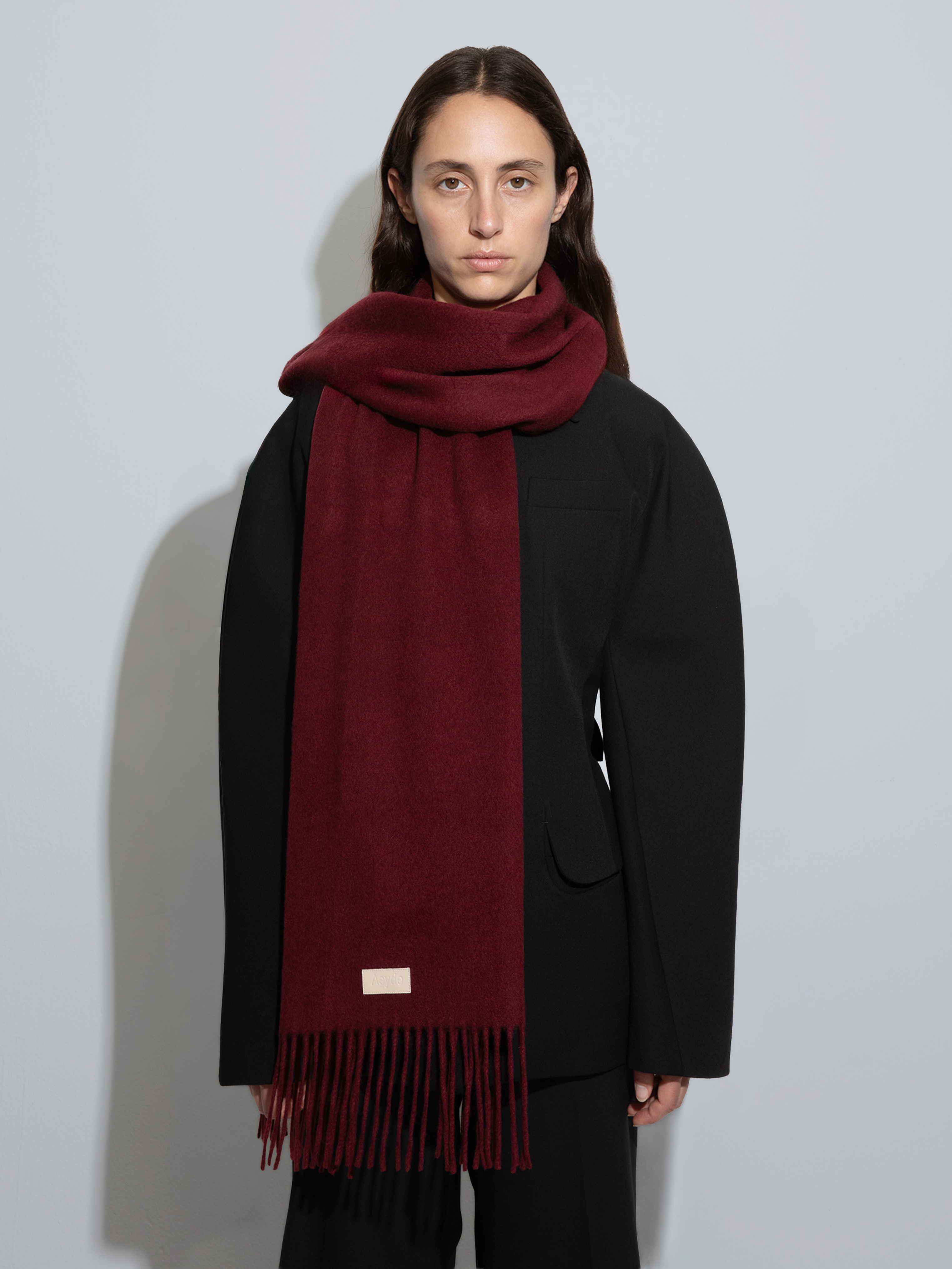 Aeyde | Bria Wool Scarves for Women | Port Wool | Luxury Materials | Handmade in Italy | How to Style