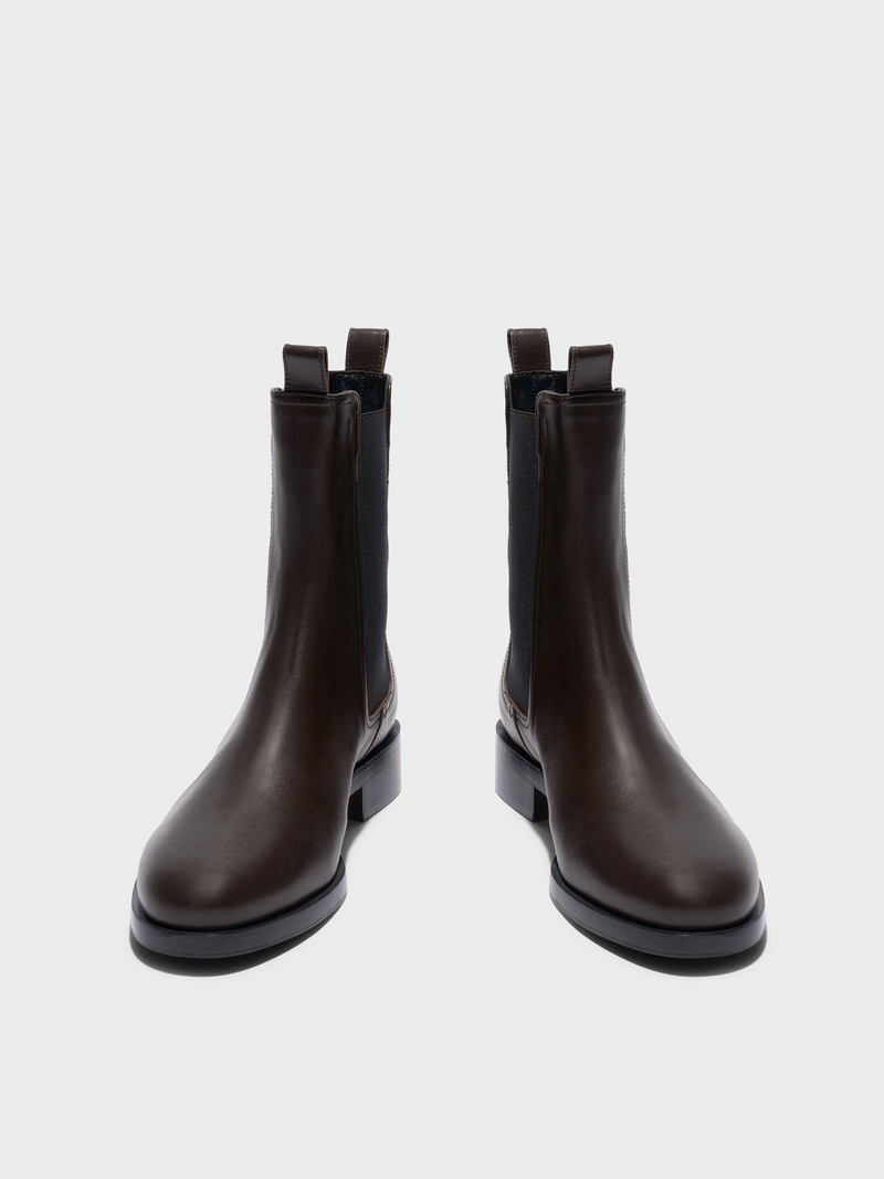 Caspar Leather Ankle Boots