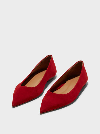 Aeyde Cassy Flats Red Suede Size 6.5 Women s